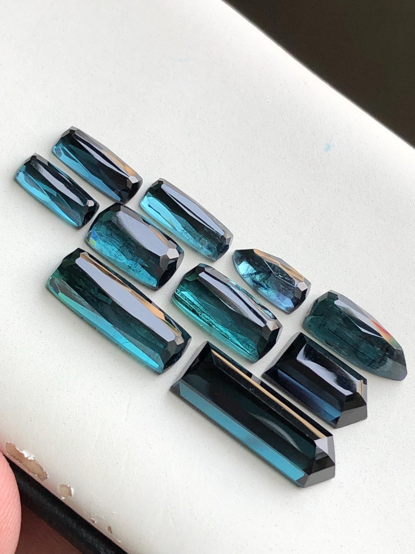 Dark blue tourmaline rose cuts lot 30 carats