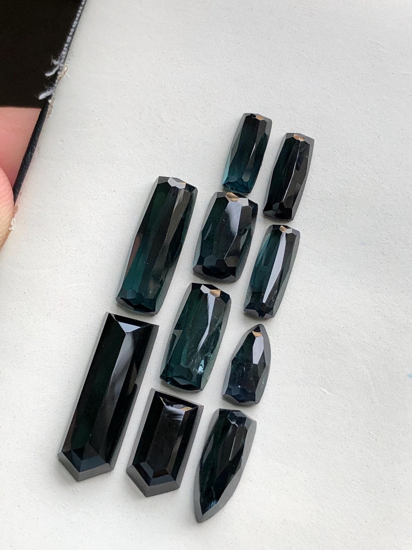 Dark blue tourmaline rose cuts lot 30 carats