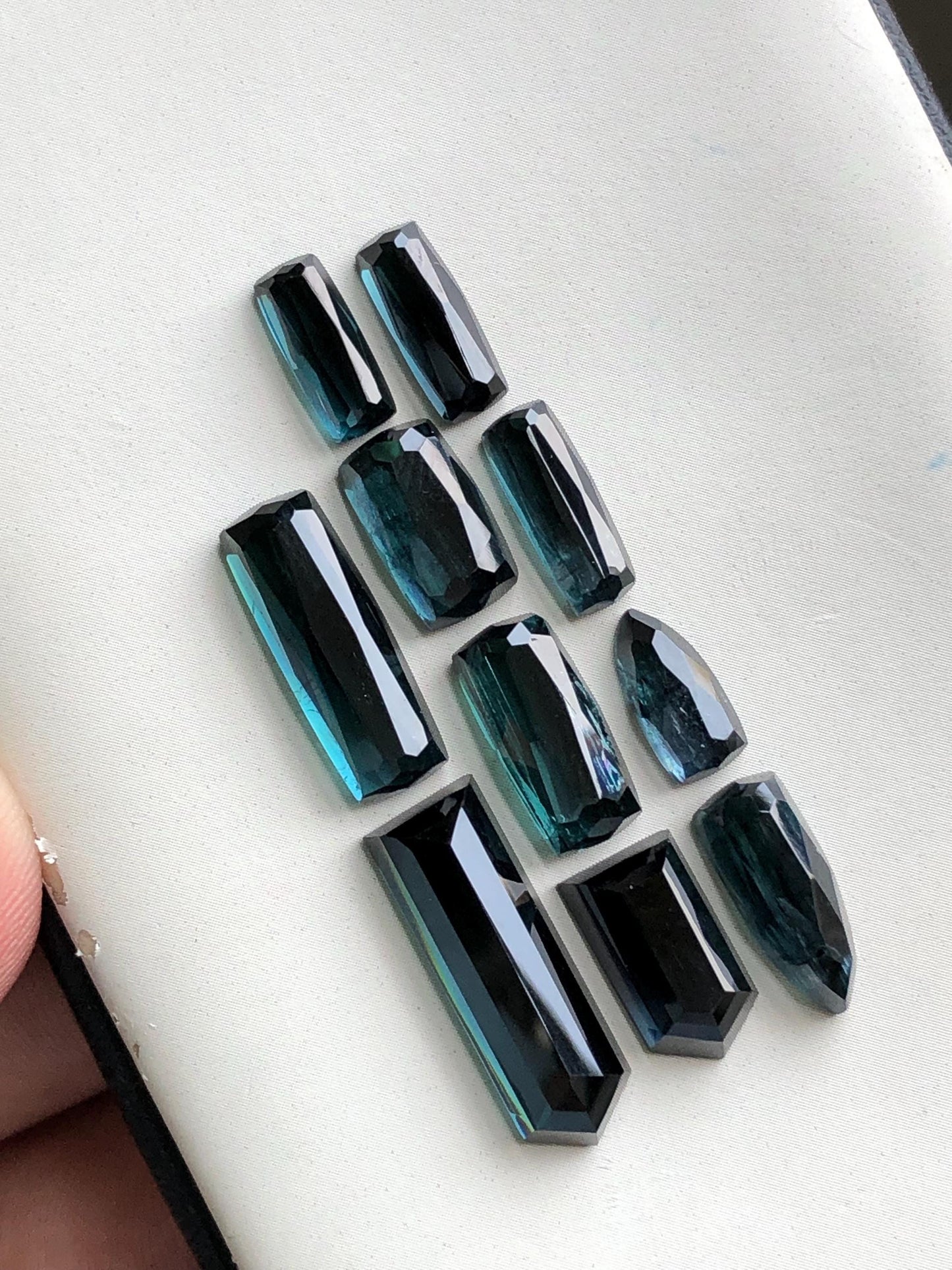 Dark blue tourmaline rose cuts lot 30 carats