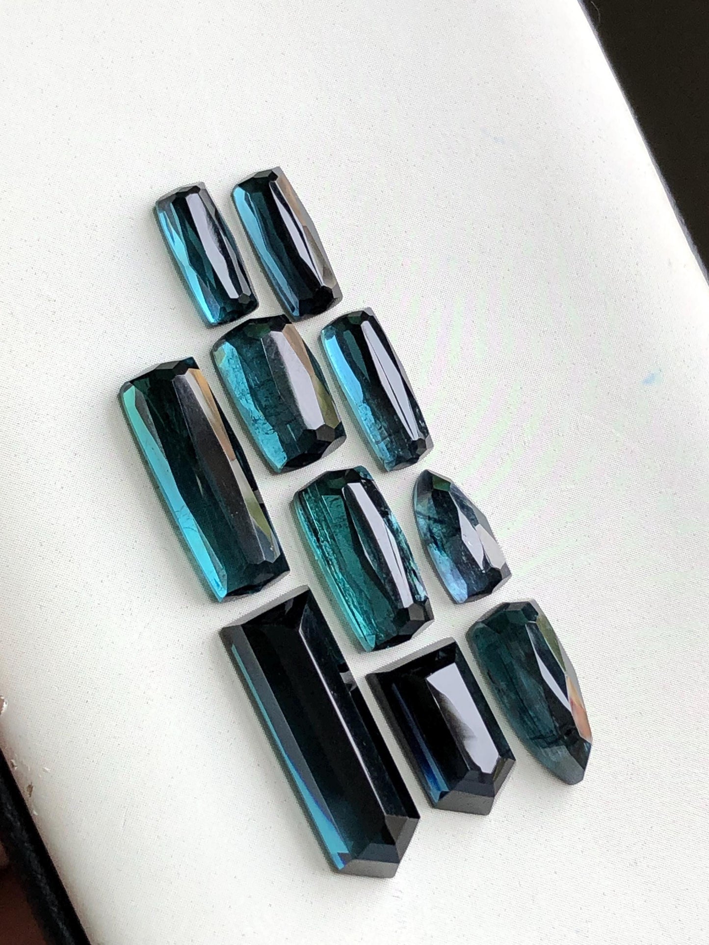 Dark blue tourmaline rose cuts lot 30 carats