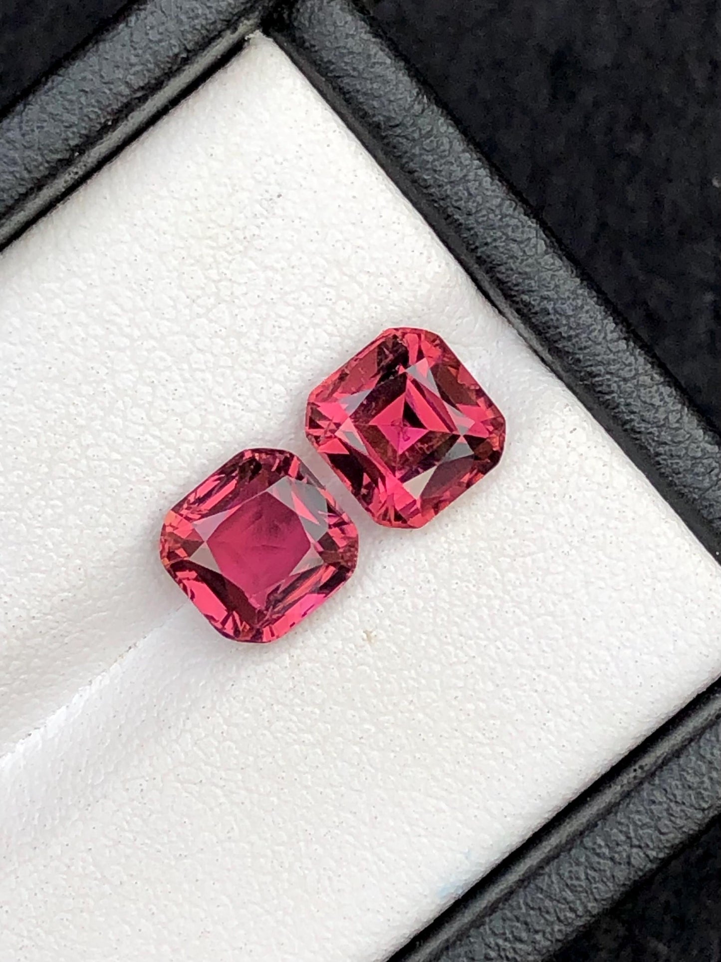 3.80 ct pomegranate colour tourmalines