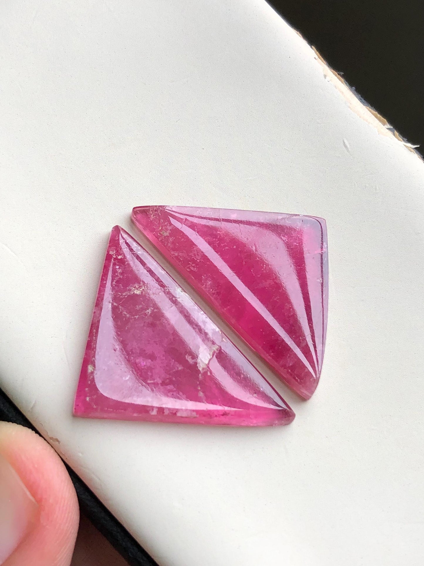 30.20 carats pink tourmaline pair cabochon