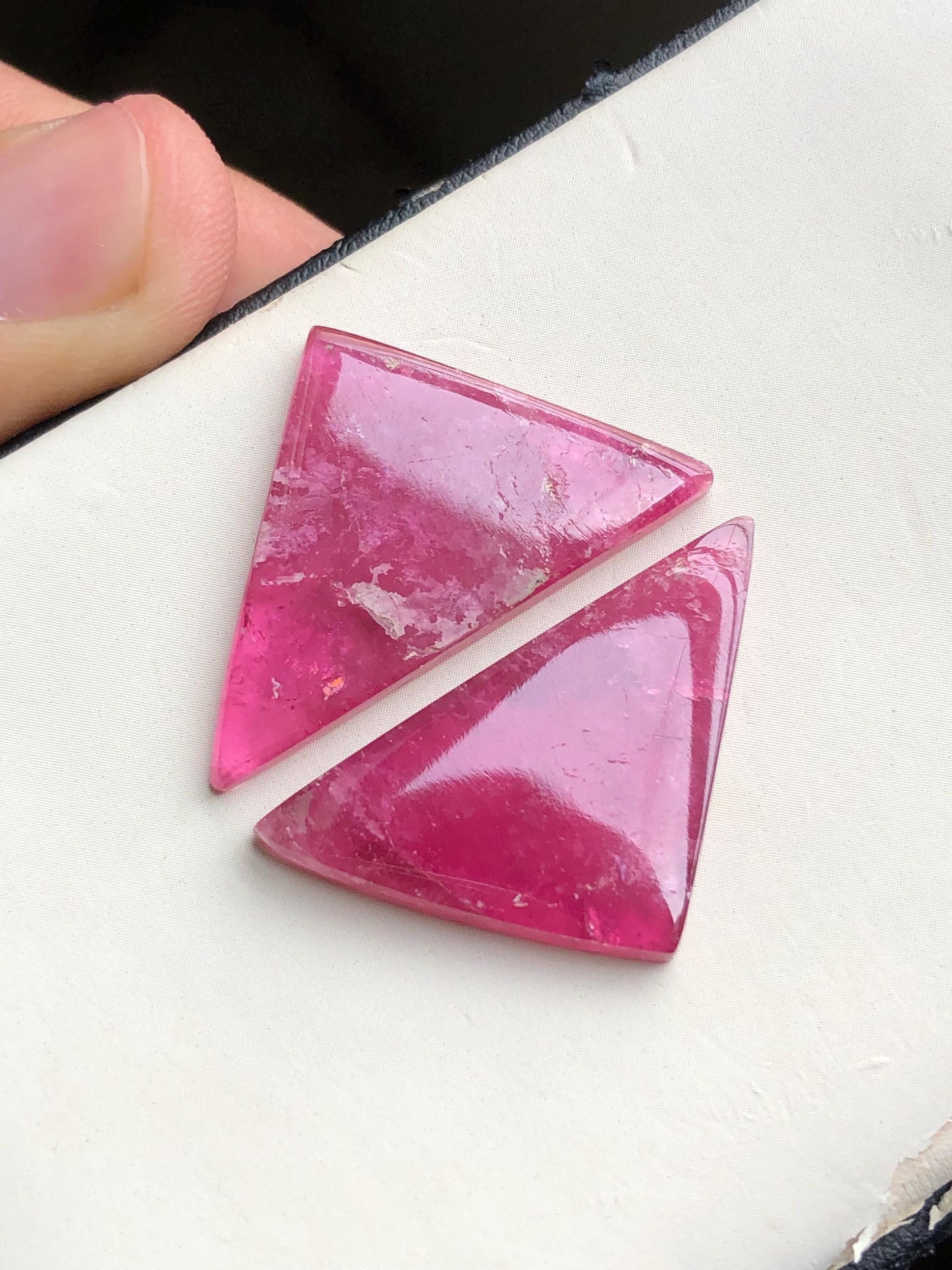 30.20 carats pink tourmaline pair cabochon