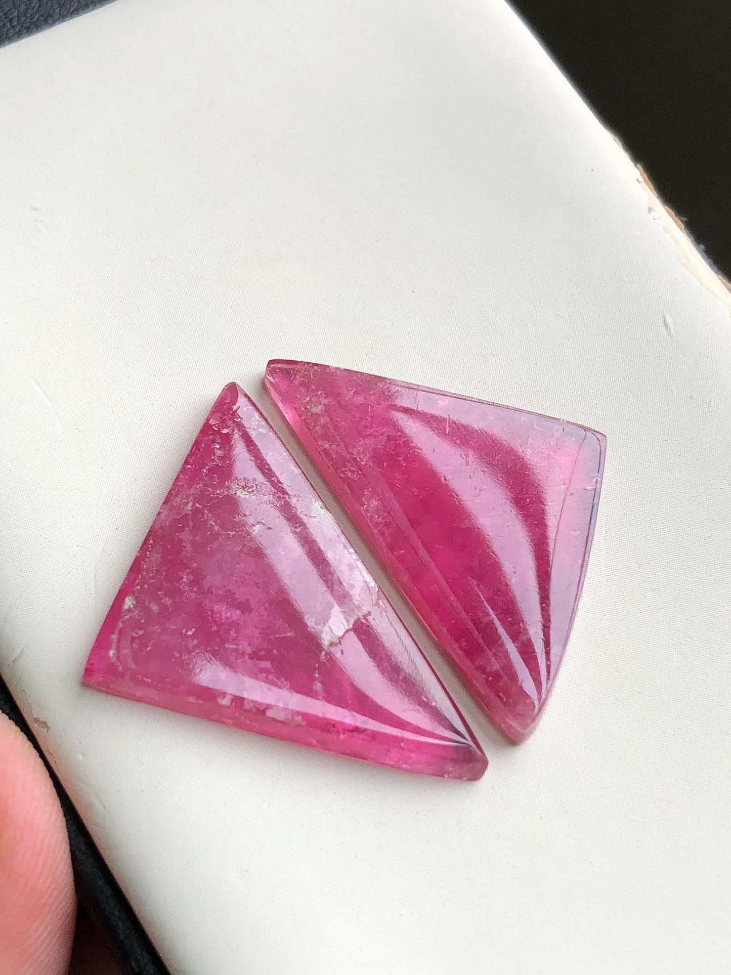 30.20 carats pink tourmaline pair cabochon