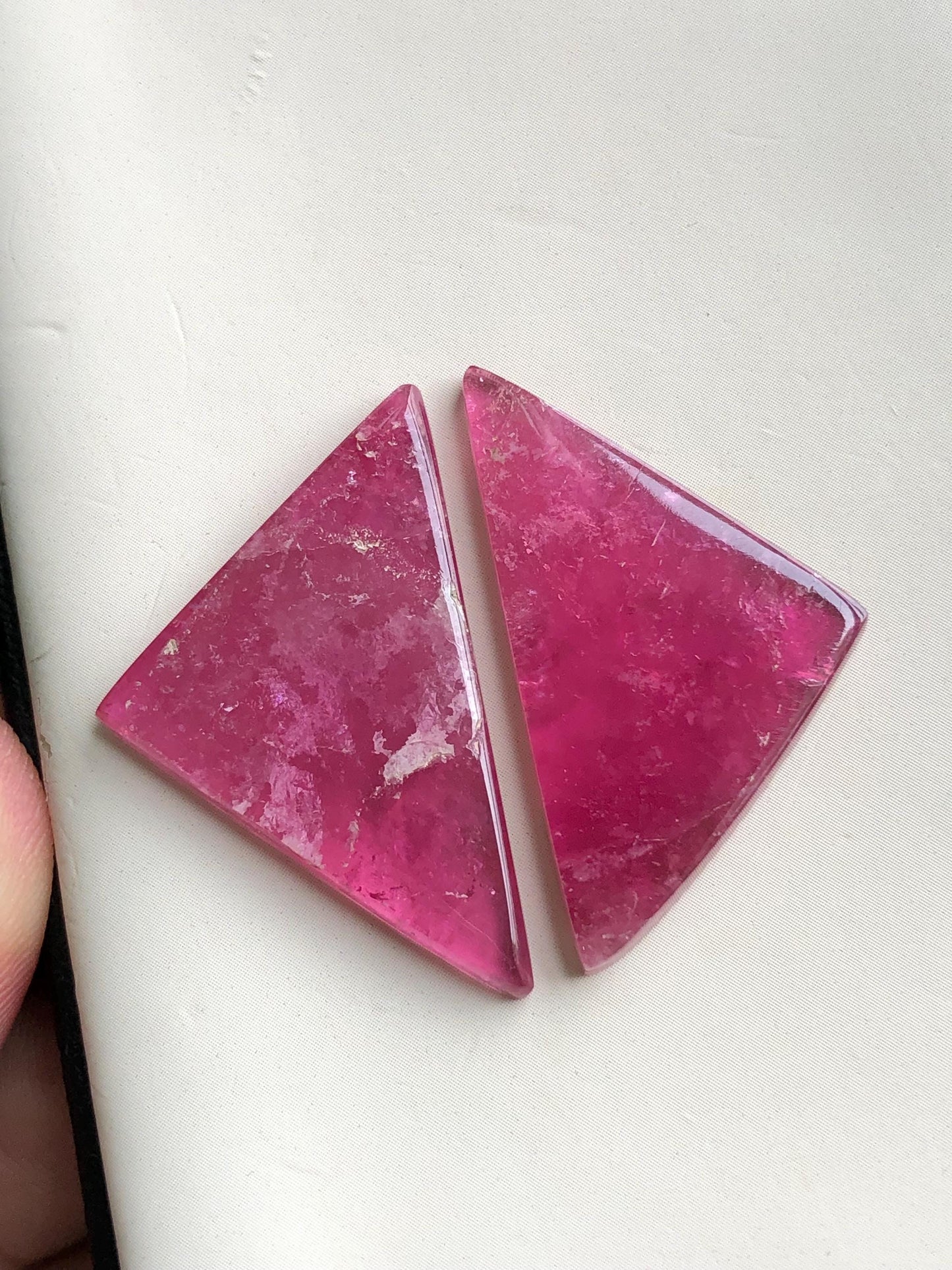 30.20 carats pink tourmaline pair cabochon