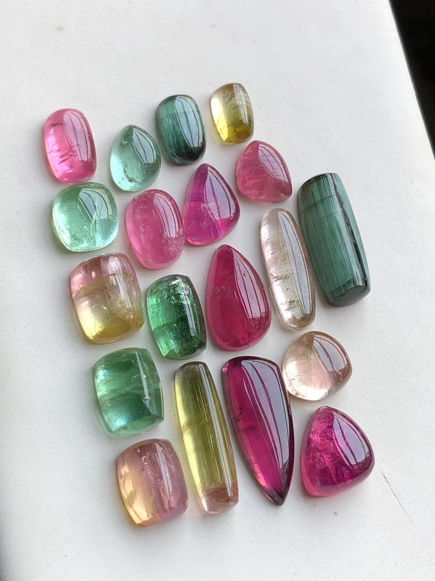 46.50 carats Multi colours tourmaline cabochons lot origin Afghanistan kunar mines