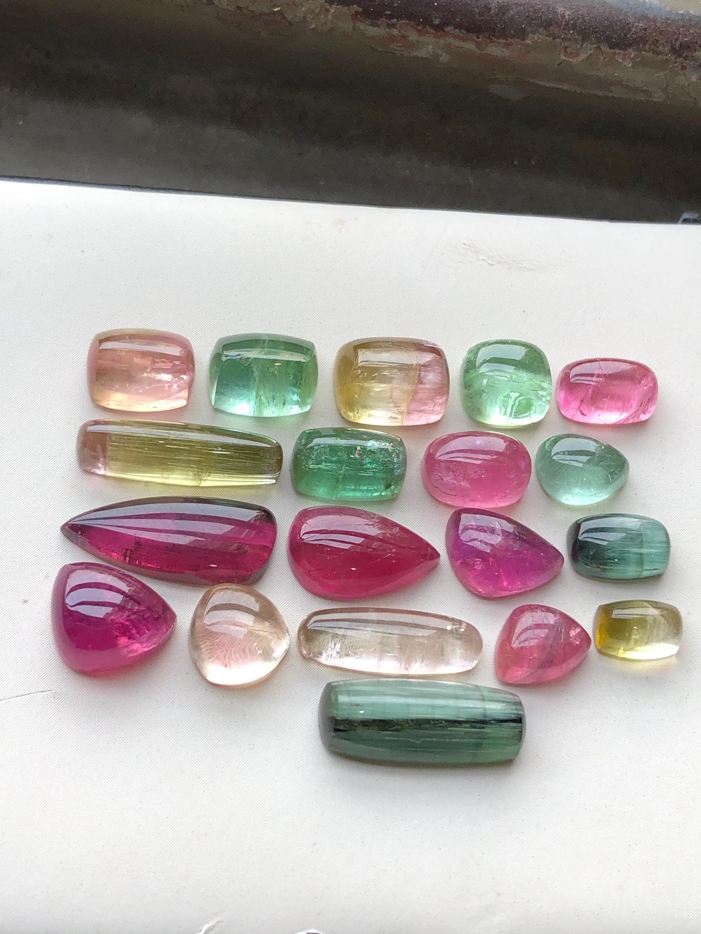 46.50 carats Multi colours tourmaline cabochons lot origin Afghanistan kunar mines