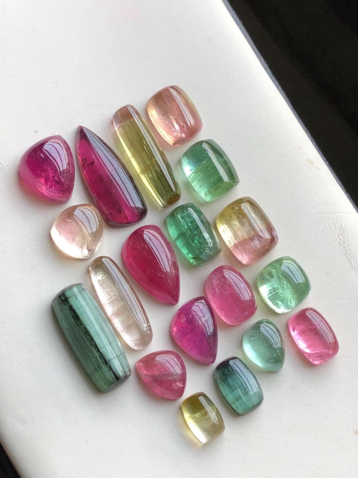 46.50 carats Multi colours tourmaline cabochons lot origin Afghanistan kunar mines