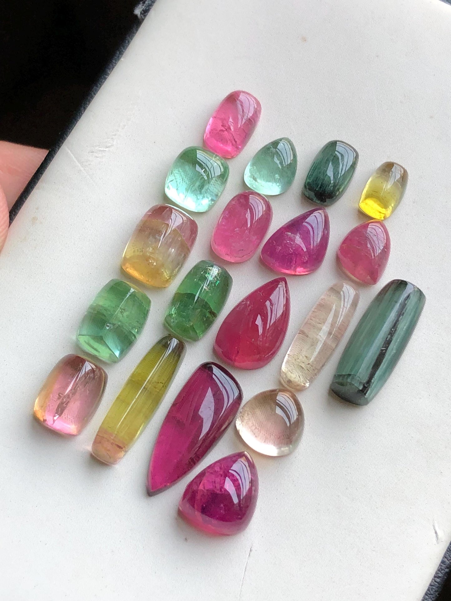 46.50 carats Multi colours tourmaline cabochons lot origin Afghanistan kunar mines