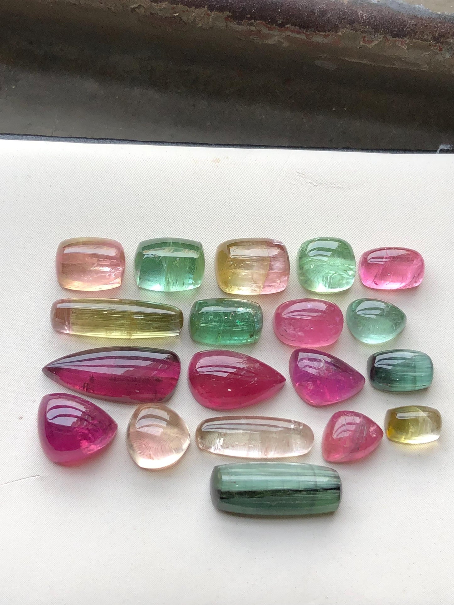 46.50 carats Multi colours tourmaline cabochons lot origin Afghanistan kunar mines