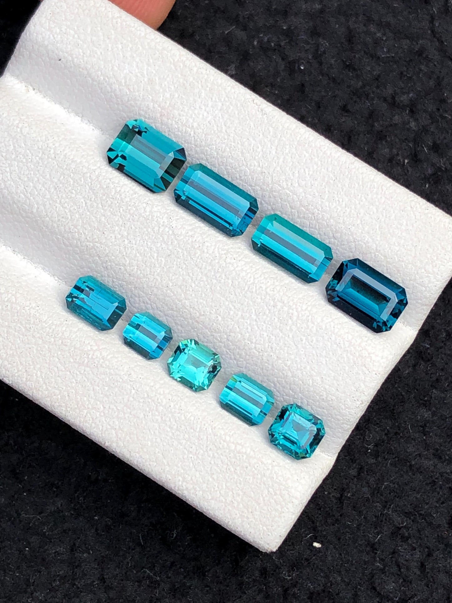 5.20 ct faceted top blue tourmalines size:5mm to 7mm