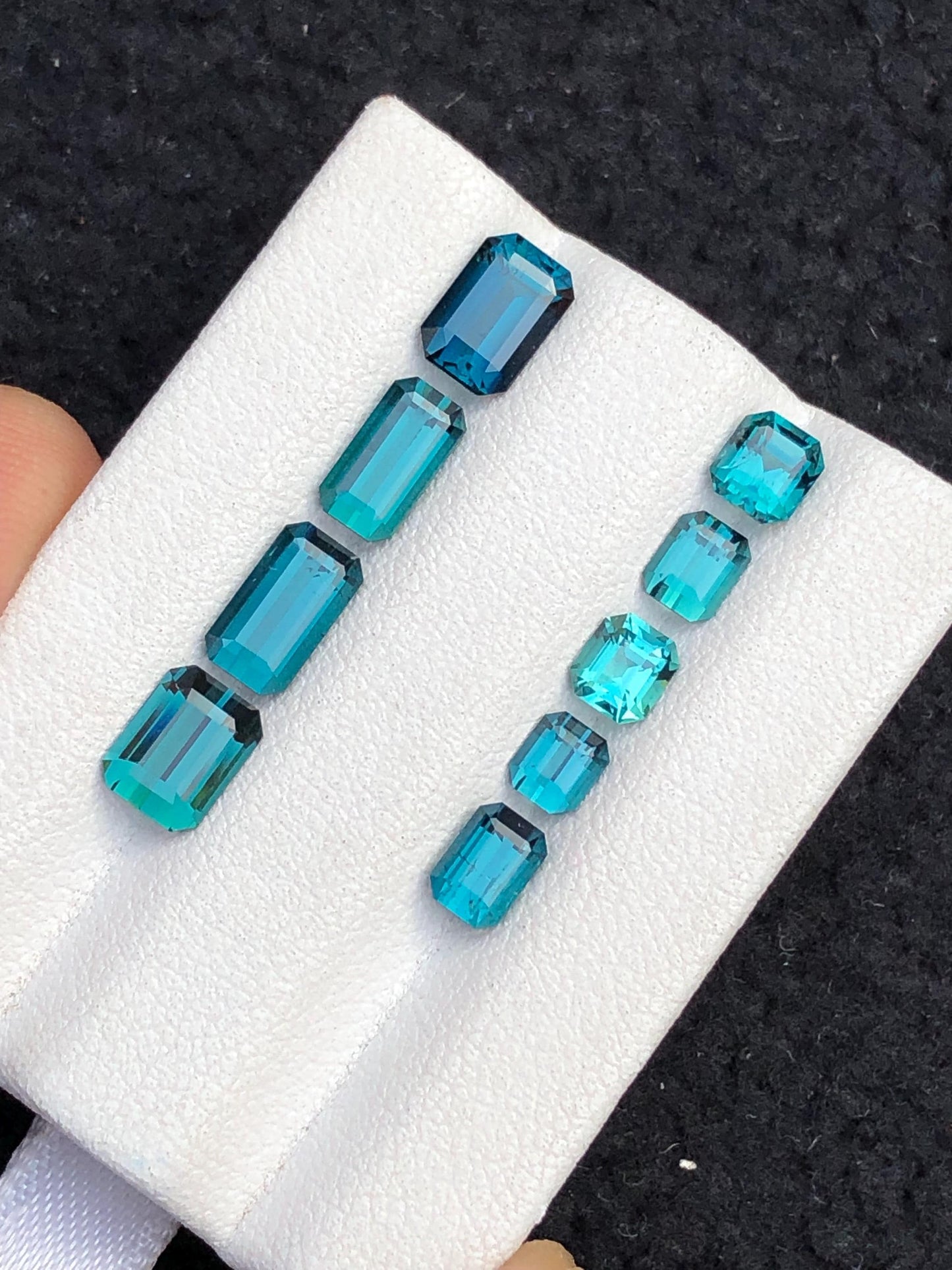 5.20 ct faceted top blue tourmalines size:5mm to 7mm