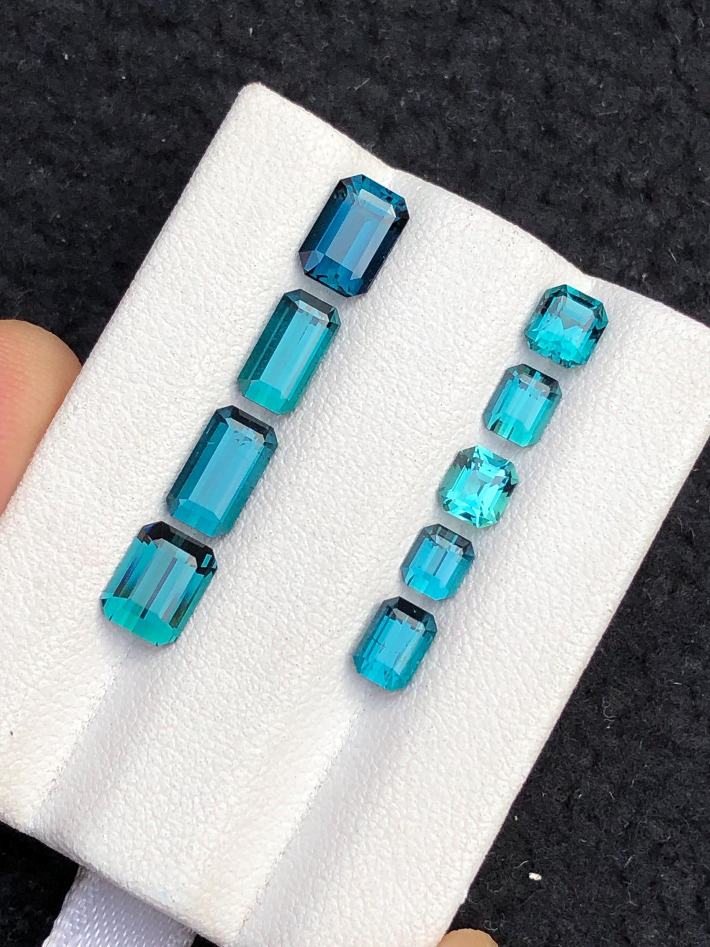 5.20 ct faceted top blue tourmalines size:5mm to 7mm