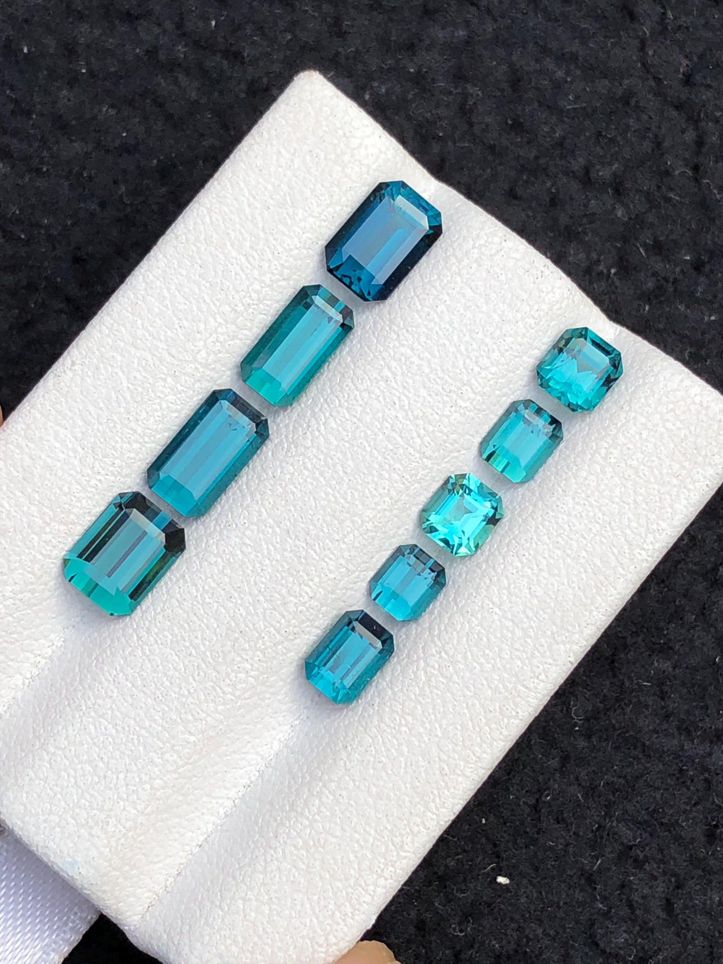 5.20 ct faceted top blue tourmalines size:5mm to 7mm