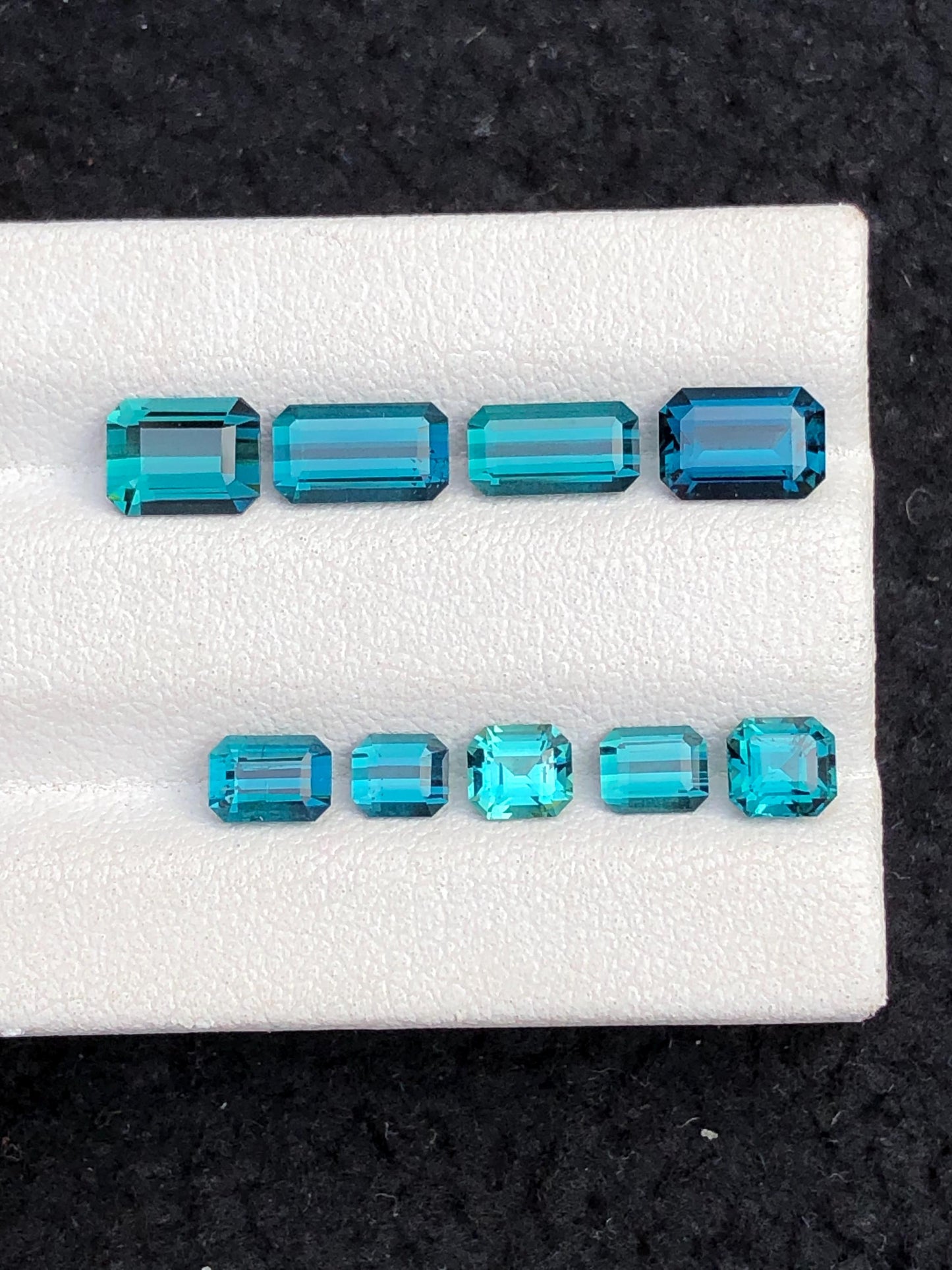 5.20 ct faceted top blue tourmalines size:5mm to 7mm