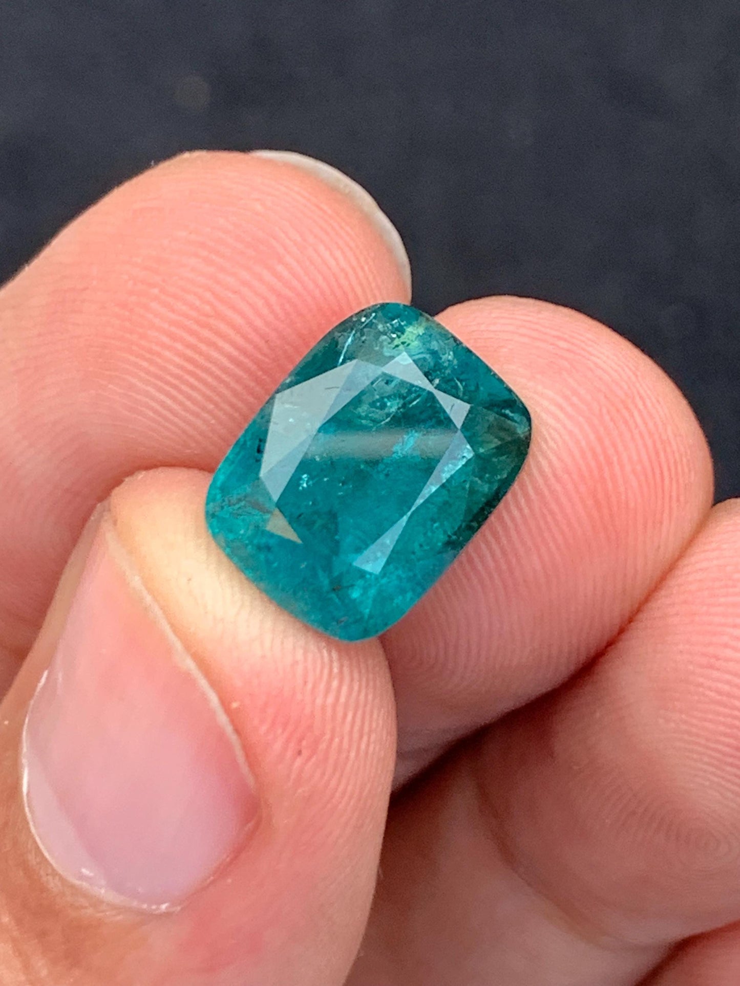 6.70 ct faceted blue tourmaline dimension:12*9*7mm