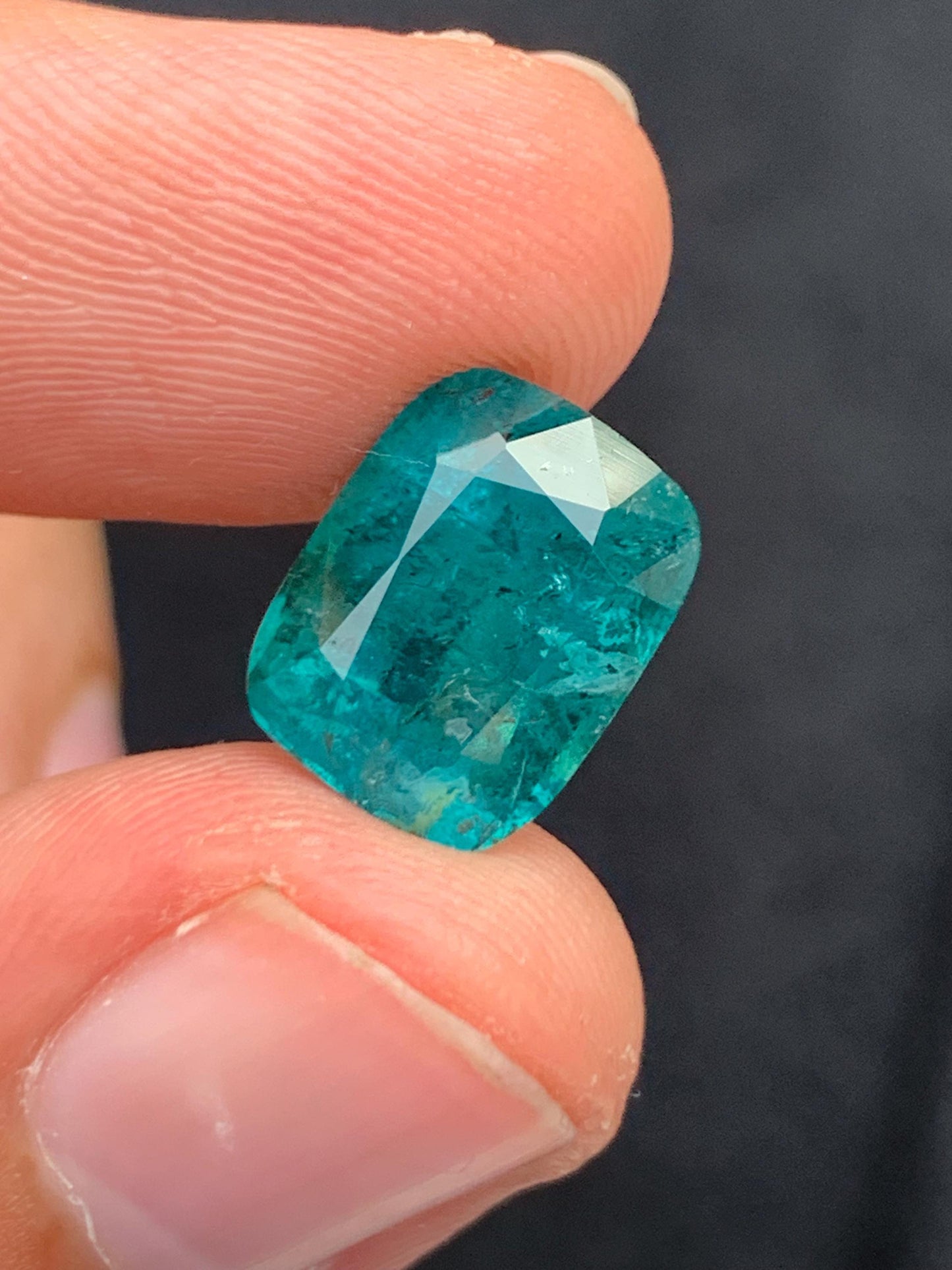 6.70 ct faceted blue tourmaline dimension:12*9*7mm