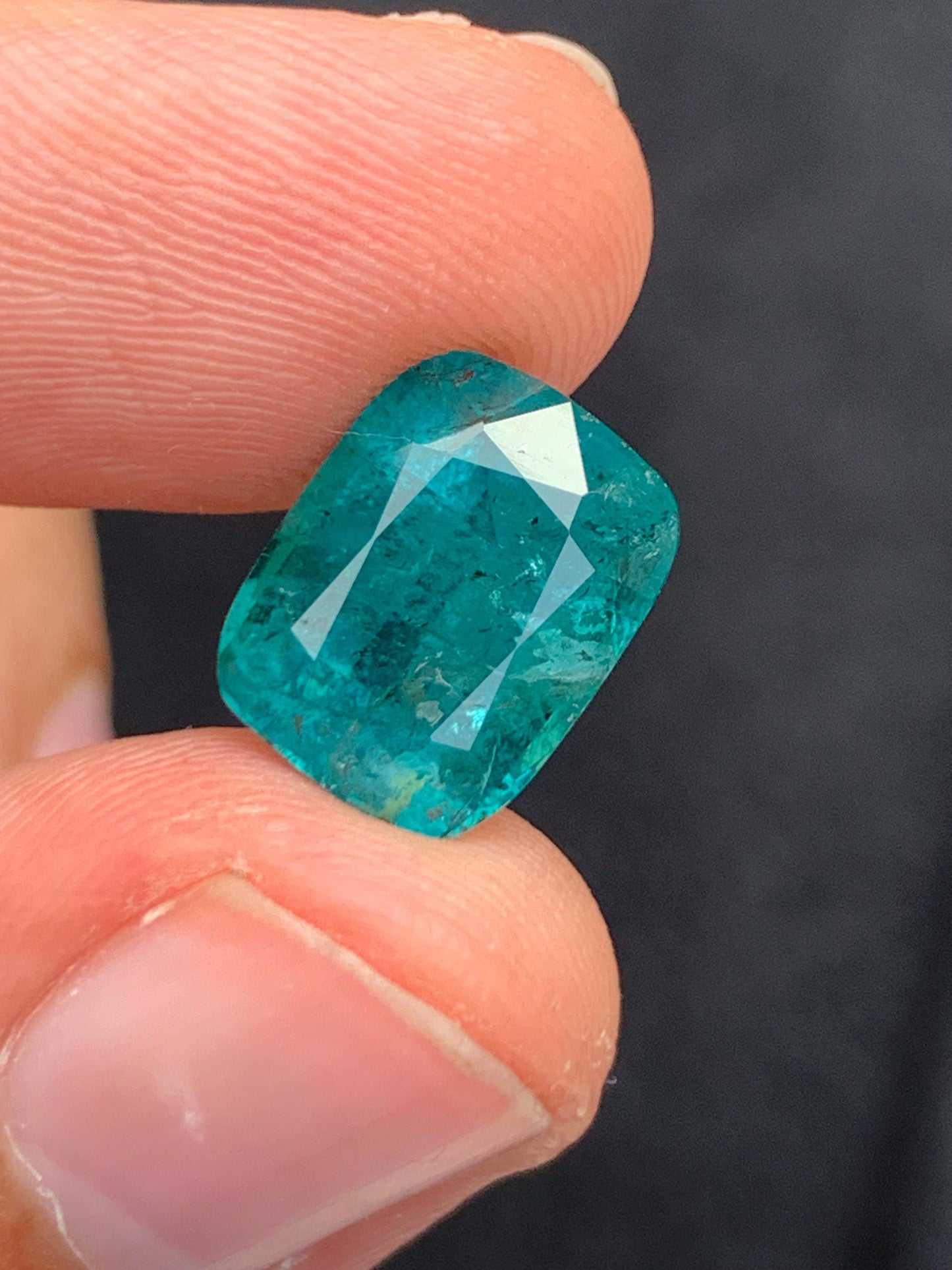 6.70 ct faceted blue tourmaline dimension:12*9*7mm