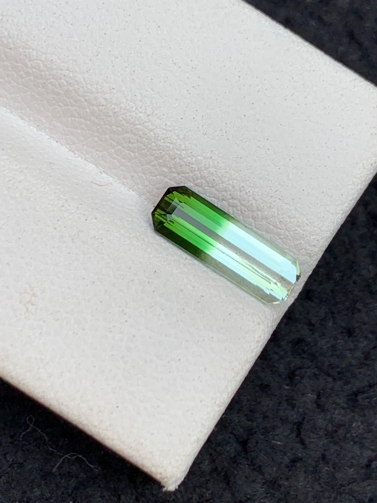 1.30 ct faceted unique bi colour tourmaline dimension:12*4*3mm