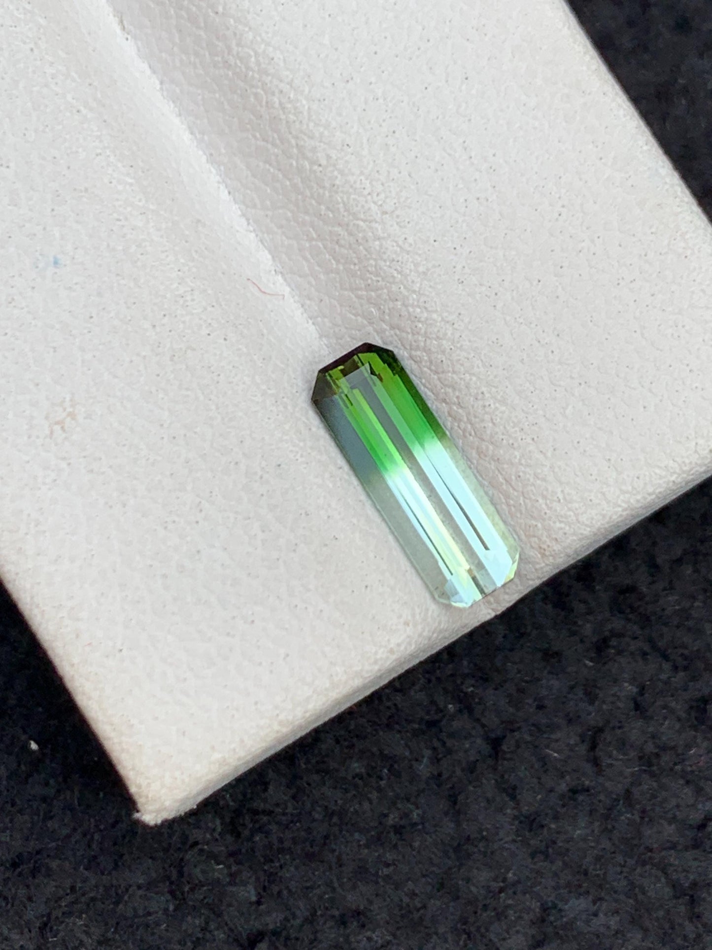 1.30 ct faceted unique bi colour tourmaline dimension:12*4*3mm