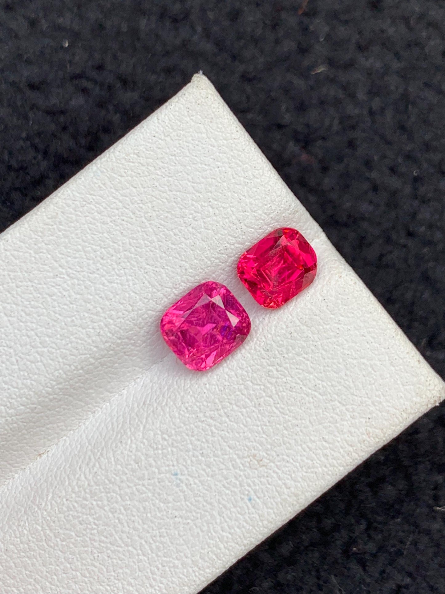 2.40 ct faceted top rubilight tourmalines size:7mm & 8mm