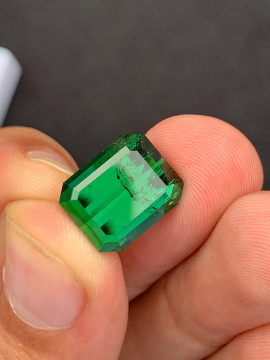 10.75 ct faceted green tourmaline dimension:13*11*8.5mm