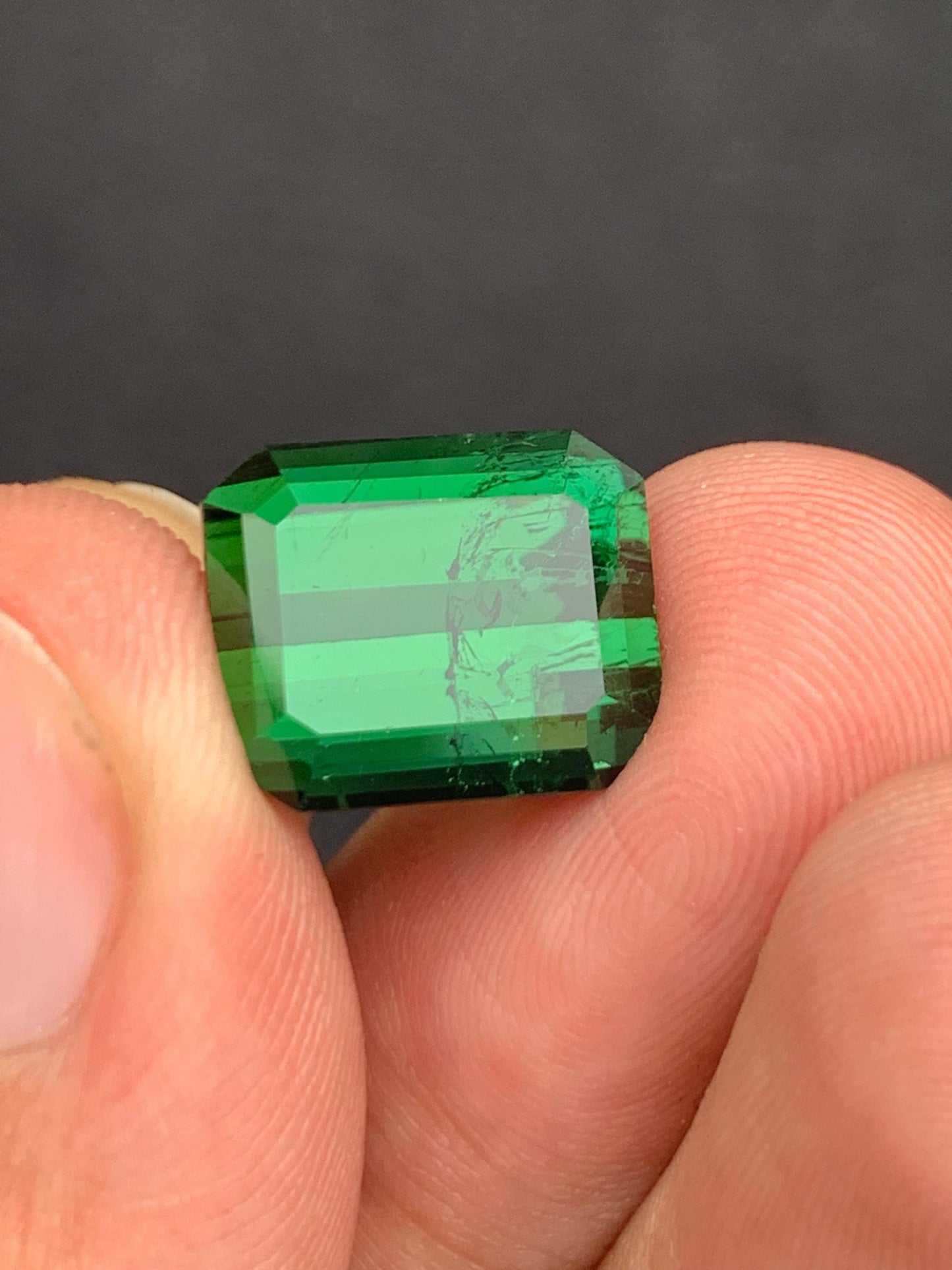 10.75 ct faceted green tourmaline dimension:13*11*8.5mm