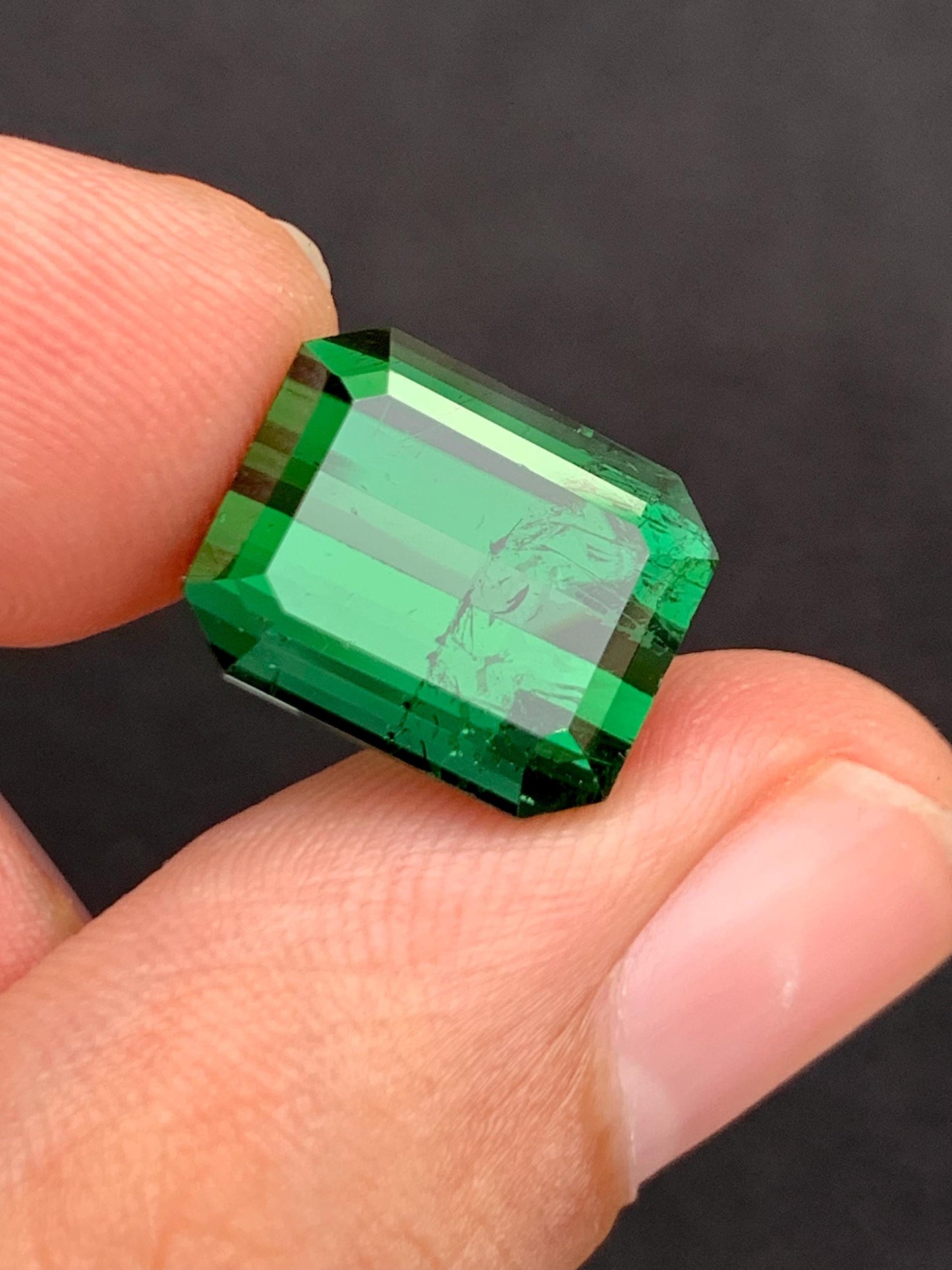 10.75 ct faceted green tourmaline dimension:13*11*8.5mm