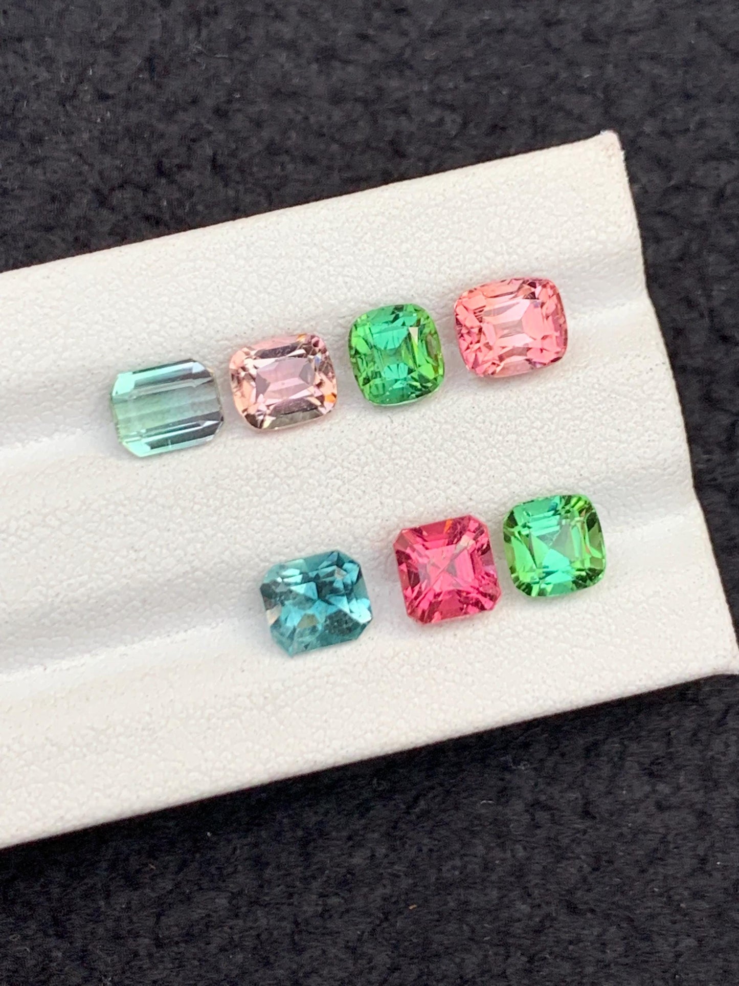 8.40 ct faceted multi colours tourmalines dimension:5.5*5*4mm to 7*5*5mm