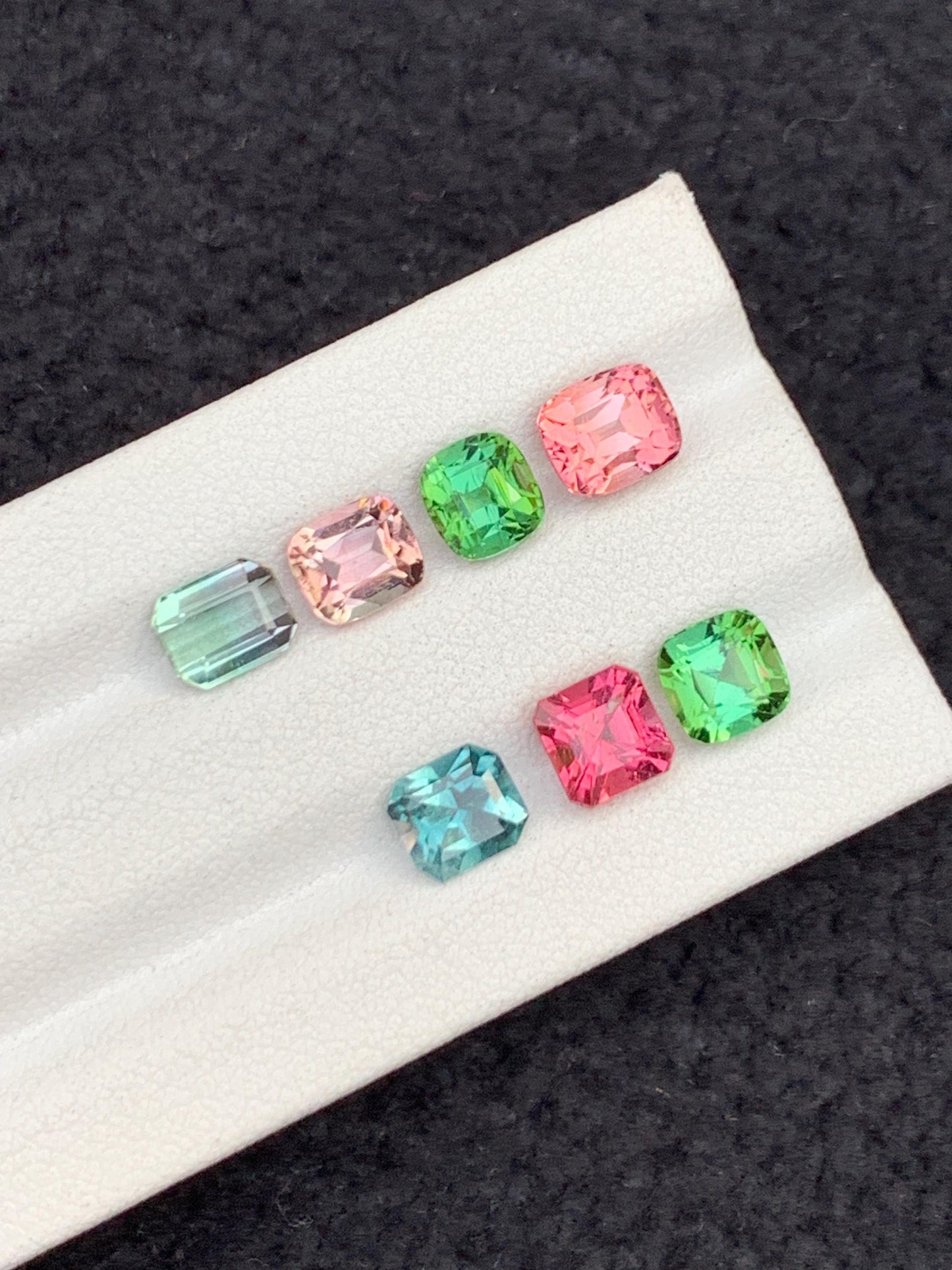 8.40 ct faceted multi colours tourmalines dimension:5.5*5*4mm to 7*5*5mm