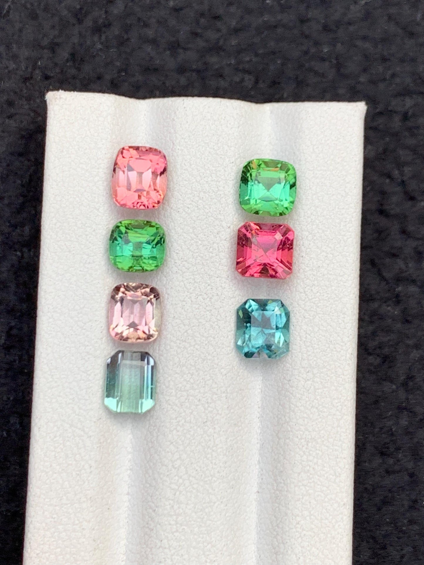 8.40 ct faceted multi colours tourmalines dimension:5.5*5*4mm to 7*5*5mm