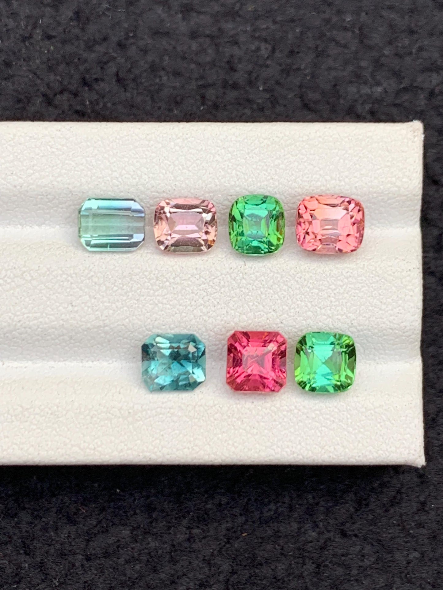 8.40 ct faceted multi colours tourmalines dimension:5.5*5*4mm to 7*5*5mm