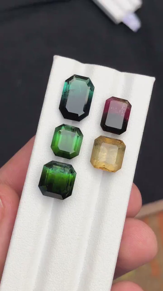 Multi colours faceted tourmalines 29 carats