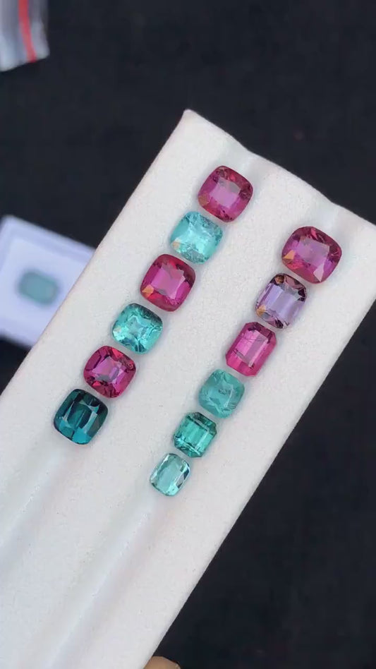 Blue and hot pink tourmaline lot 12 carats