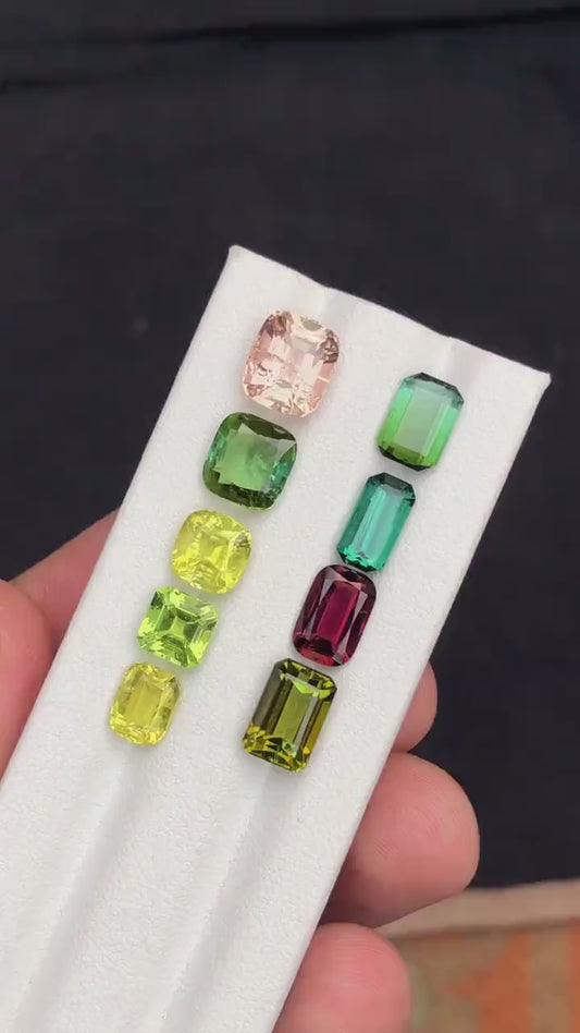 Multi colours tourmalines 18.35 carats natural