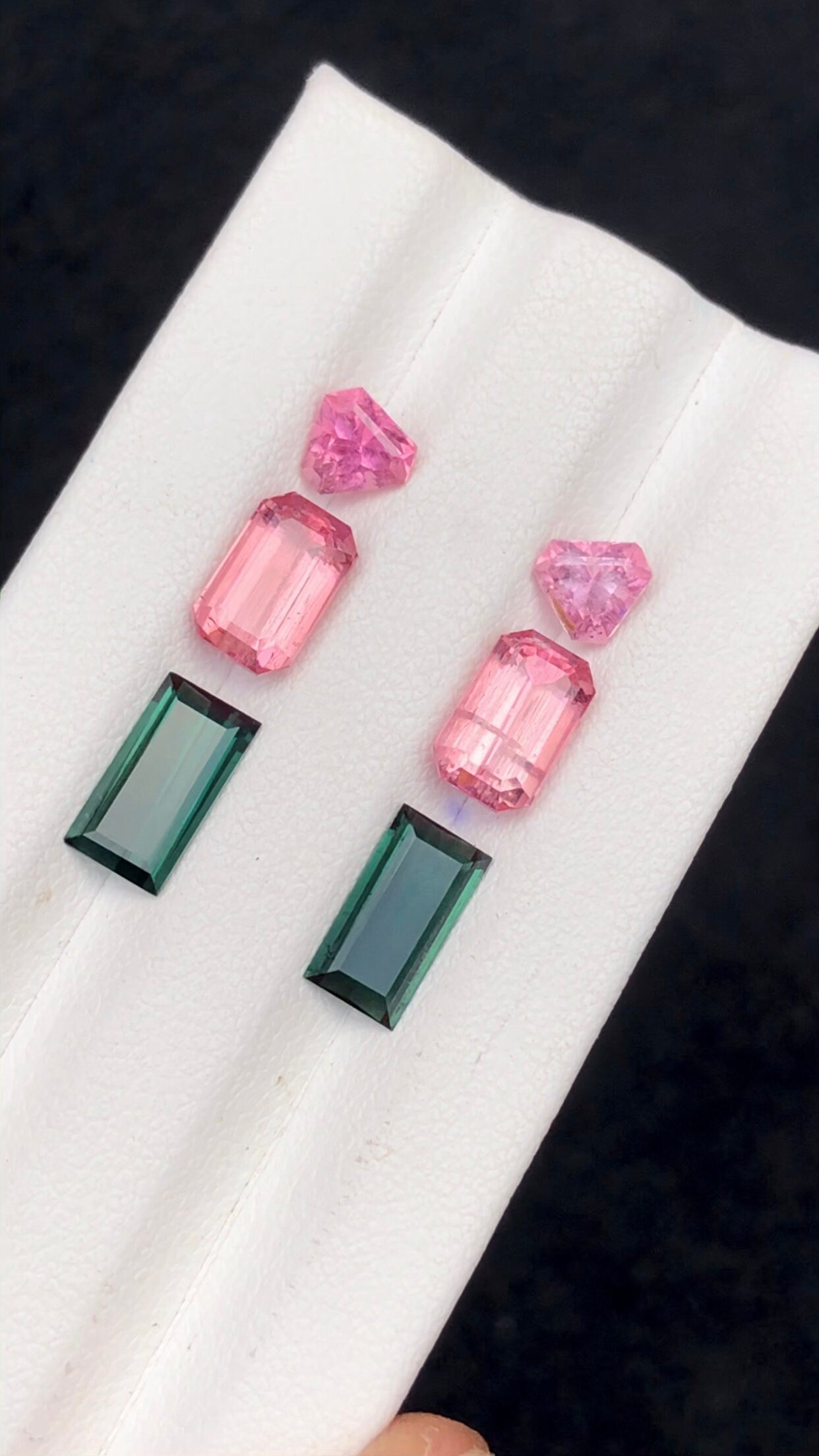 6.70 carats stunning natural afghani tourmaline pairs smaller pair:5mm longer 9mm