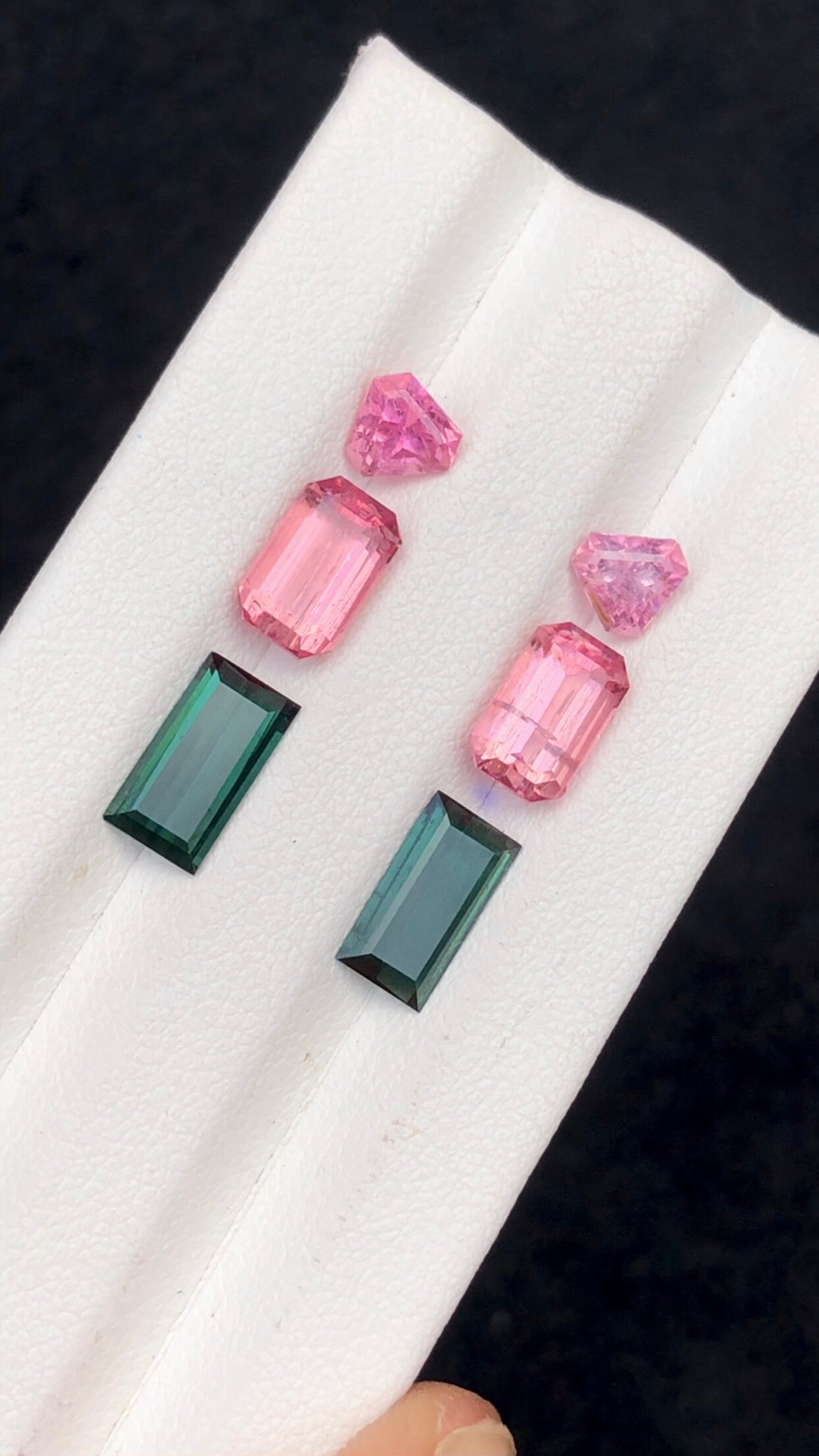 6.70 carats stunning natural afghani tourmaline pairs smaller pair:5mm longer 9mm