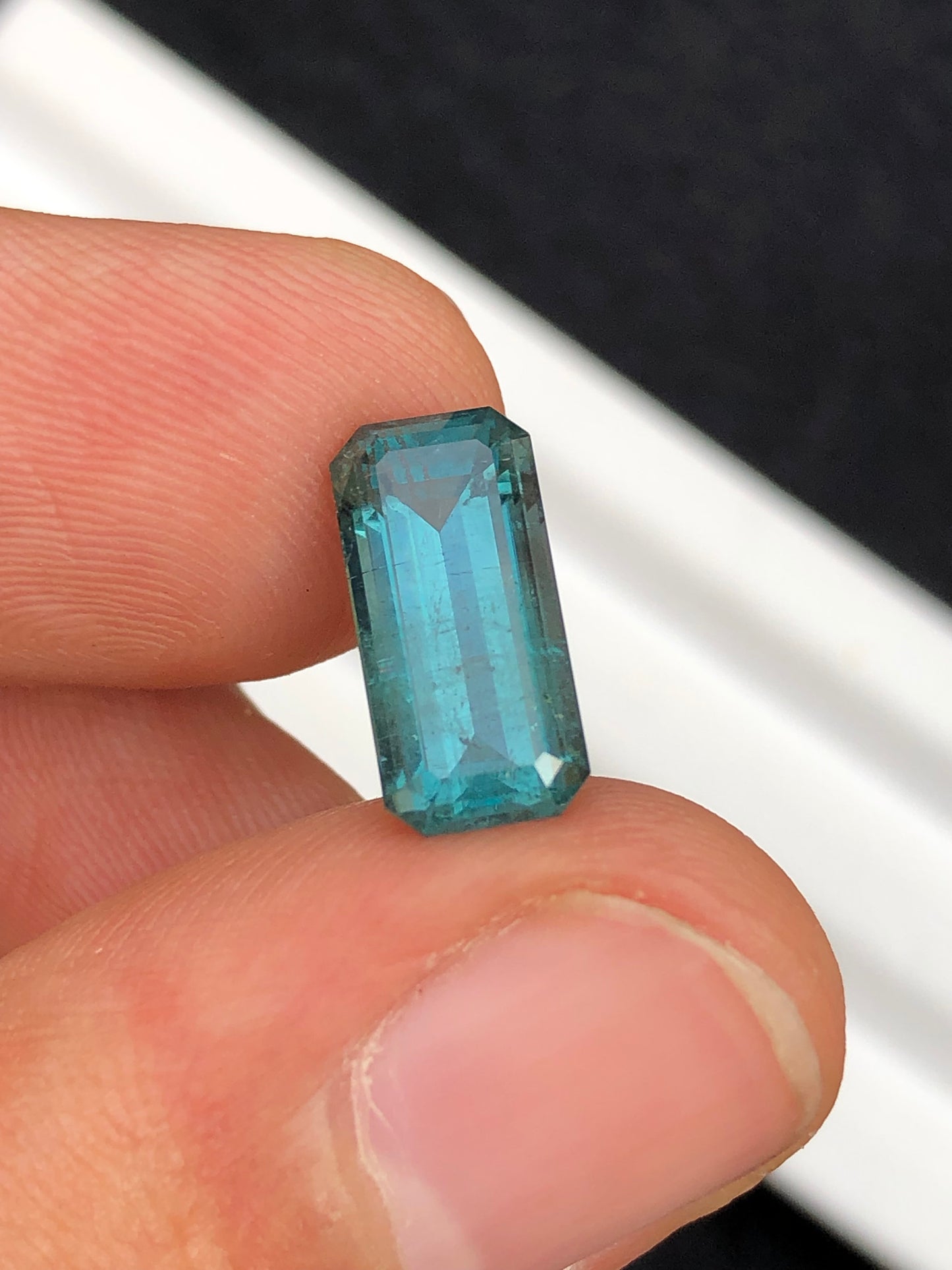 3.95 carats stunning natural indicolite blue tourmaline origin Afghanistan 13*6*5mm