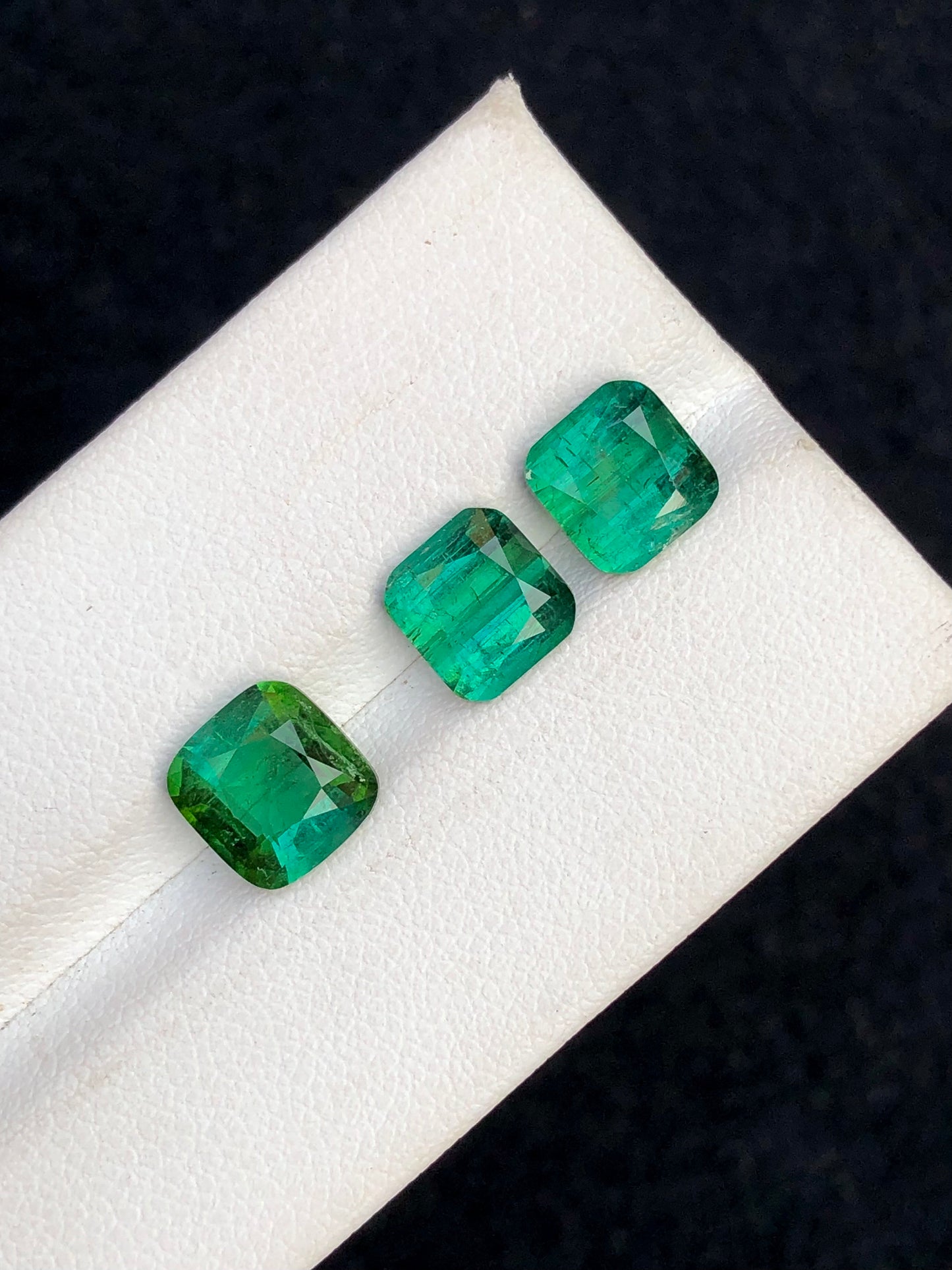 6.20 carats gorgeous green tourmalines pair set available origin Afghanistan