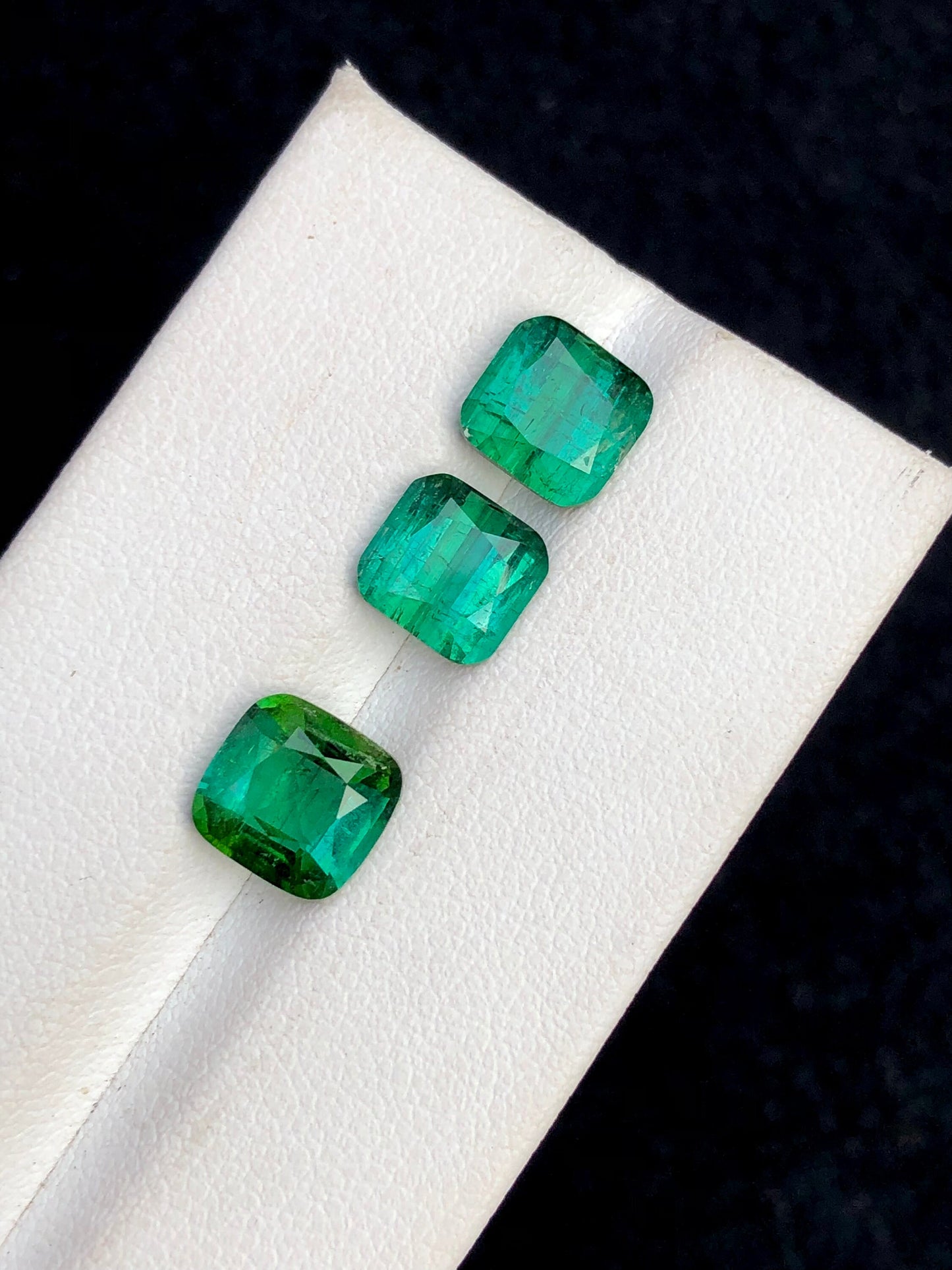 6.20 carats gorgeous green tourmalines pair set available origin Afghanistan