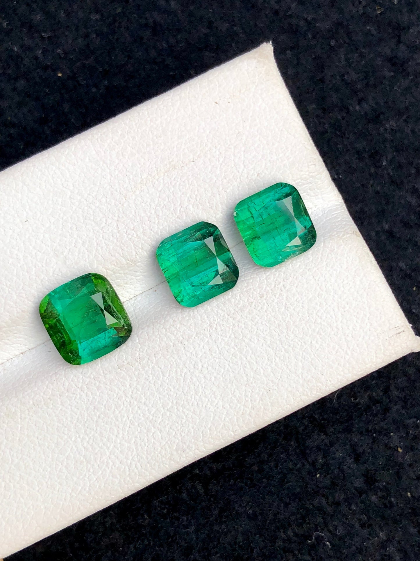 6.20 carats gorgeous green tourmalines pair set available origin Afghanistan