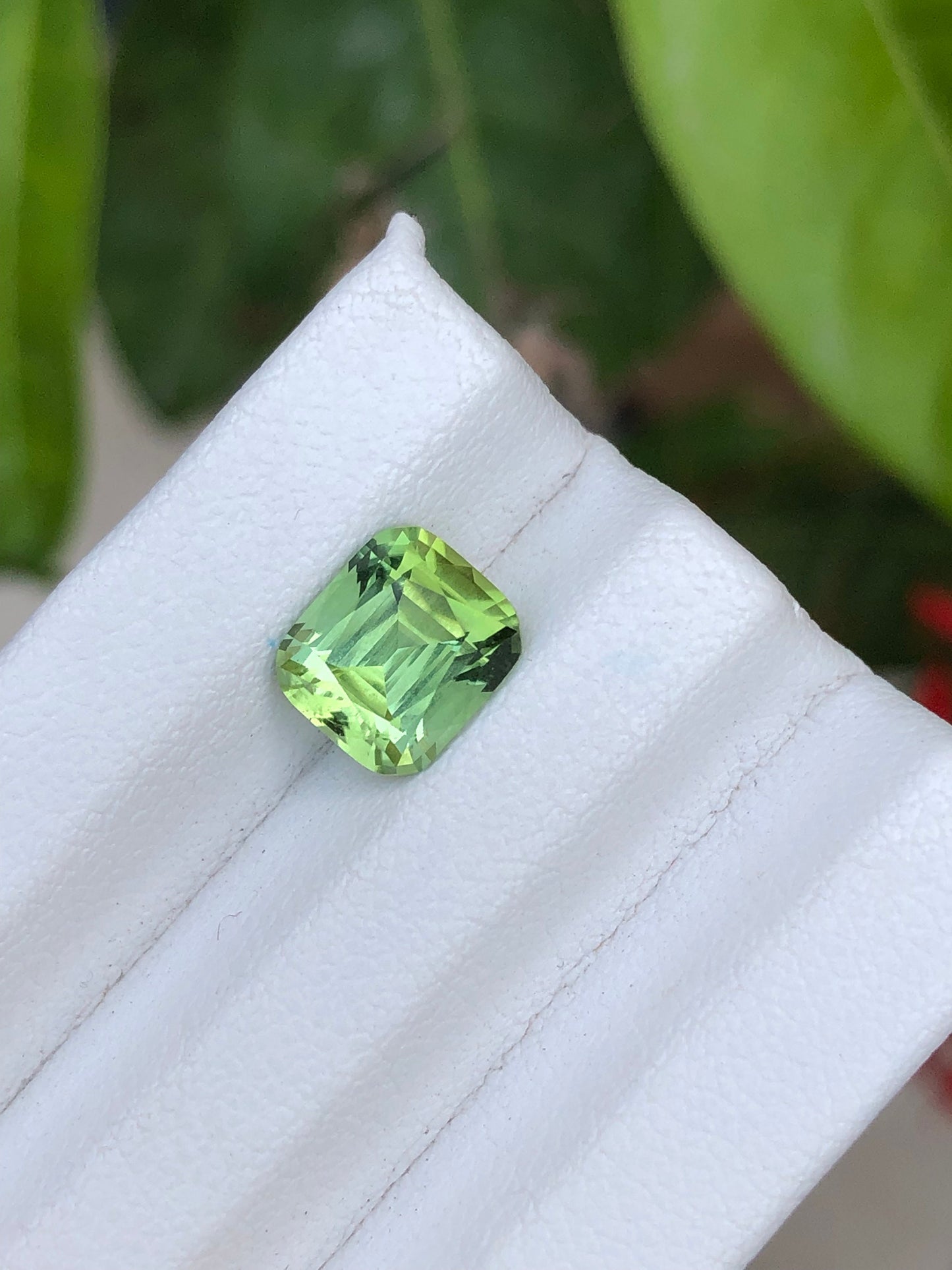 green tourmaline 2 carat loop clean from Afghanistan Jaba mine natural cushion cut,loose gemstone, ring tourmaline necklace, earrin