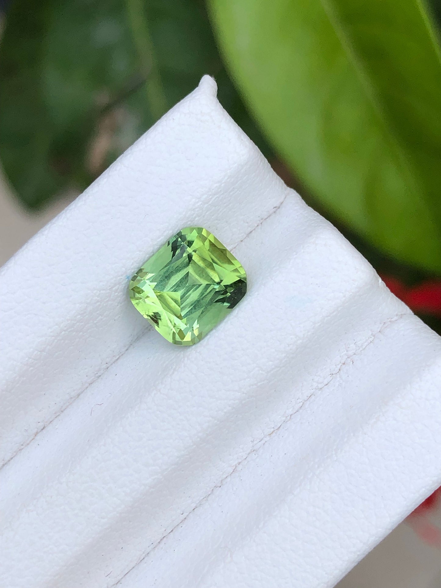 green tourmaline 2 carat loop clean from Afghanistan Jaba mine natural cushion cut,loose gemstone, ring tourmaline necklace, earrin