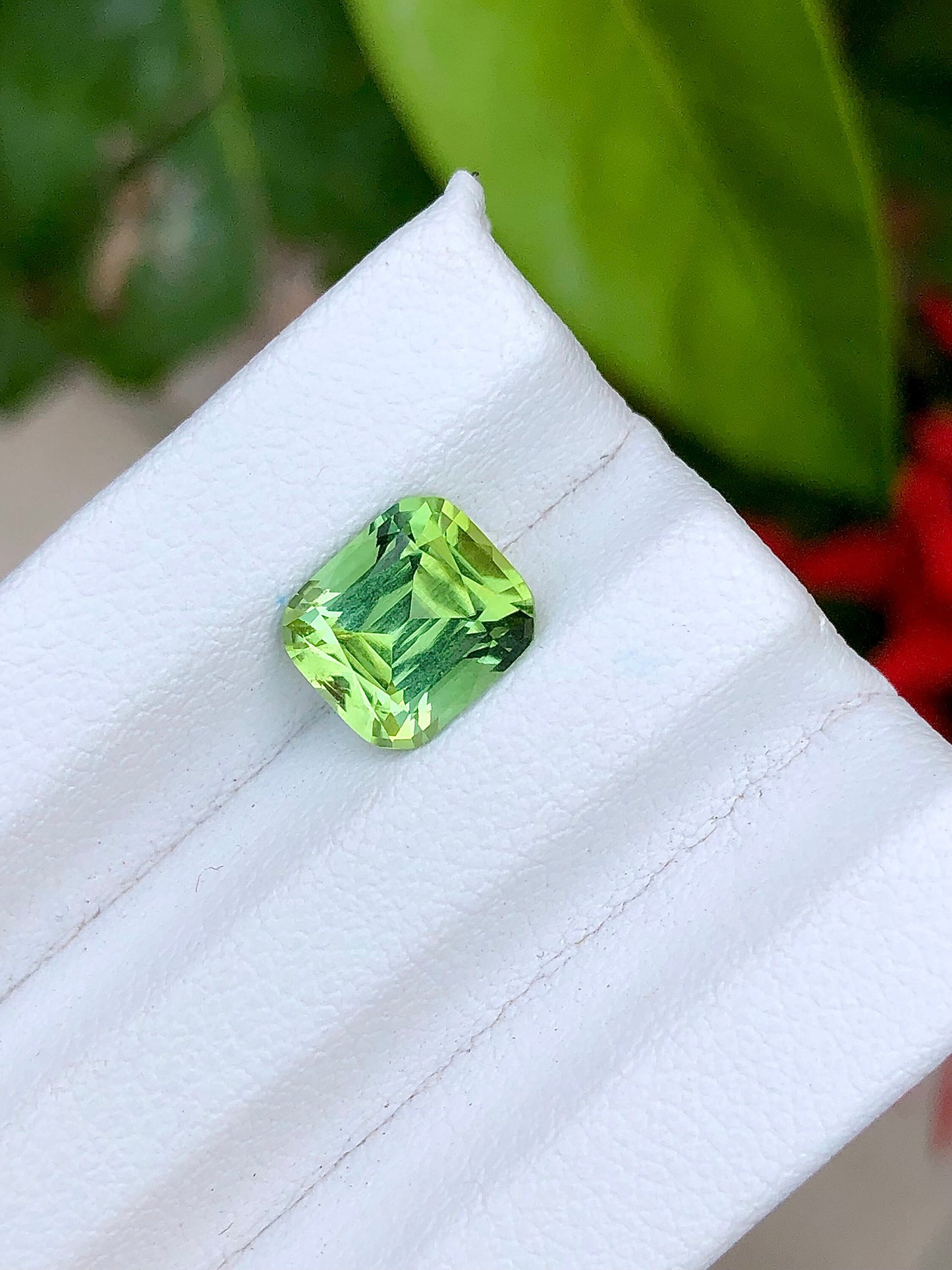 green tourmaline 2 carat loop clean from Afghanistan Jaba mine natural cushion cut,loose gemstone, ring tourmaline necklace, earrin