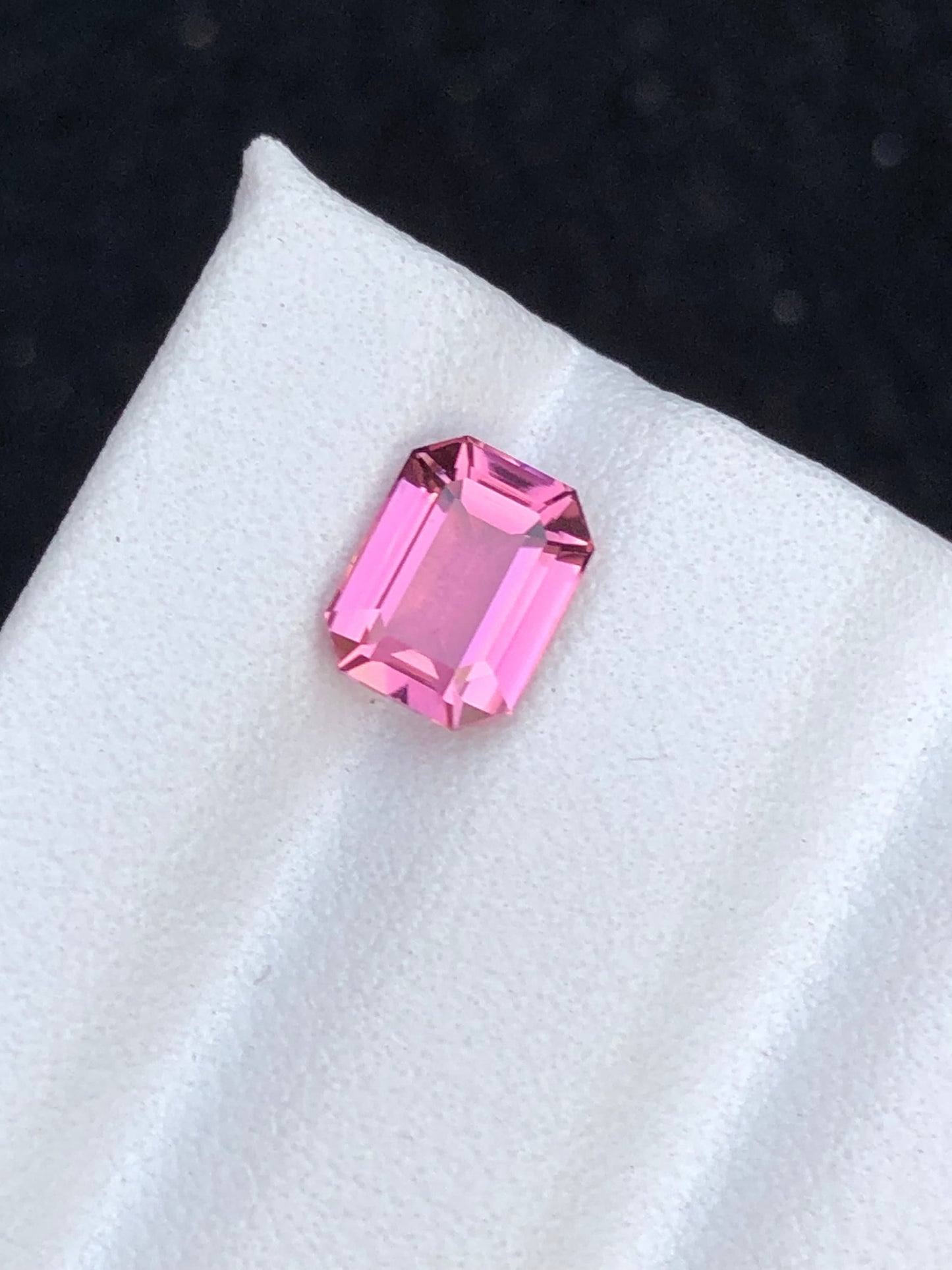 Pink tourmaline loop clean natural 1.25 carat from Afghanistan kunar mines emerald cut,loose gemstone pink ring,earrings