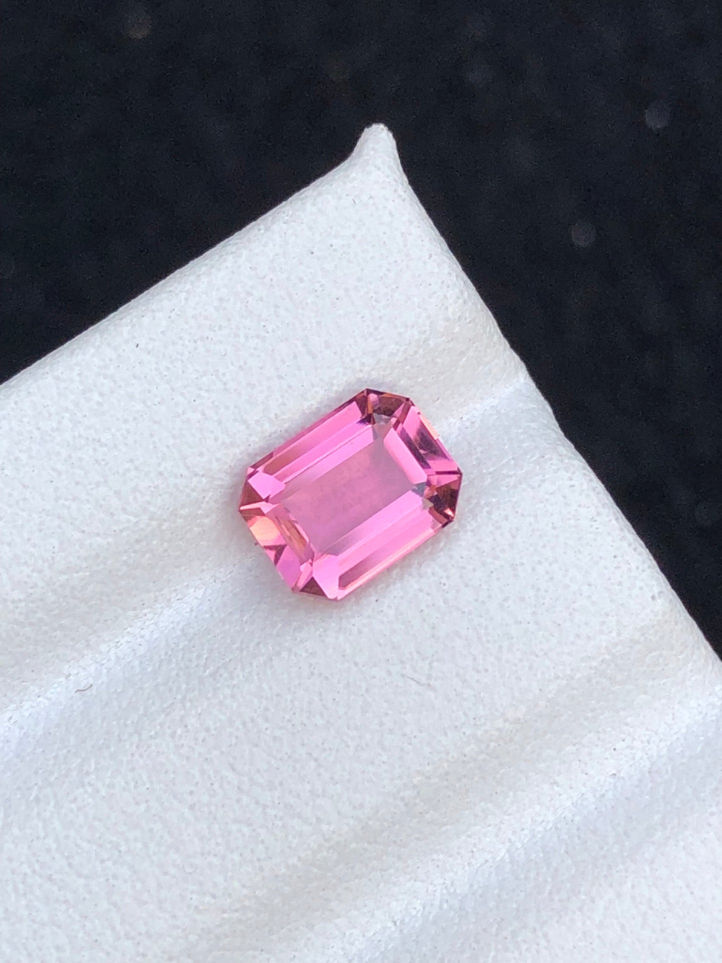 Pink tourmaline loop clean natural 1.25 carat from Afghanistan kunar mines emerald cut,loose gemstone pink ring,earrings