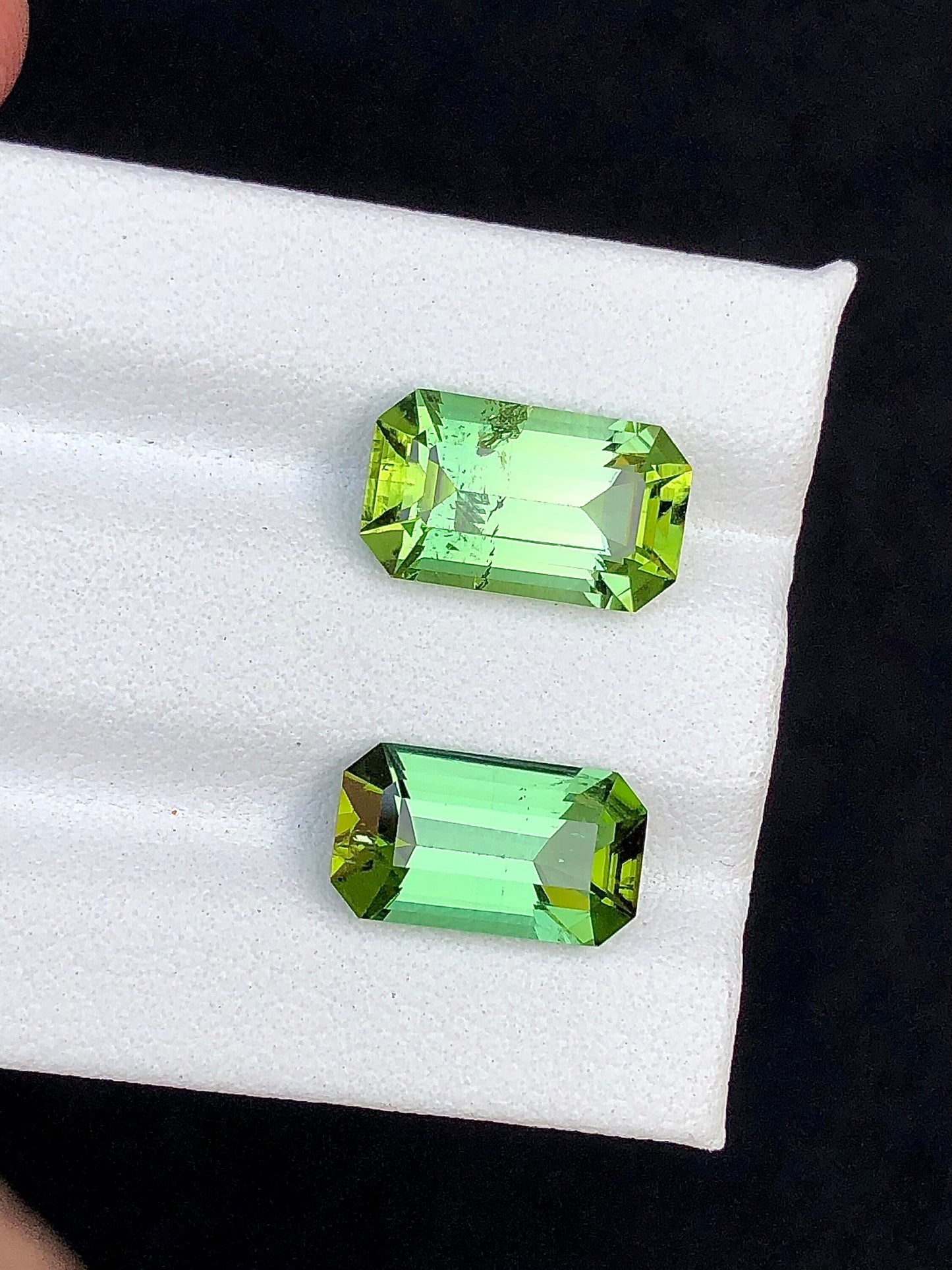 Green tourmalines from Afghanistan 5.65 carats natural