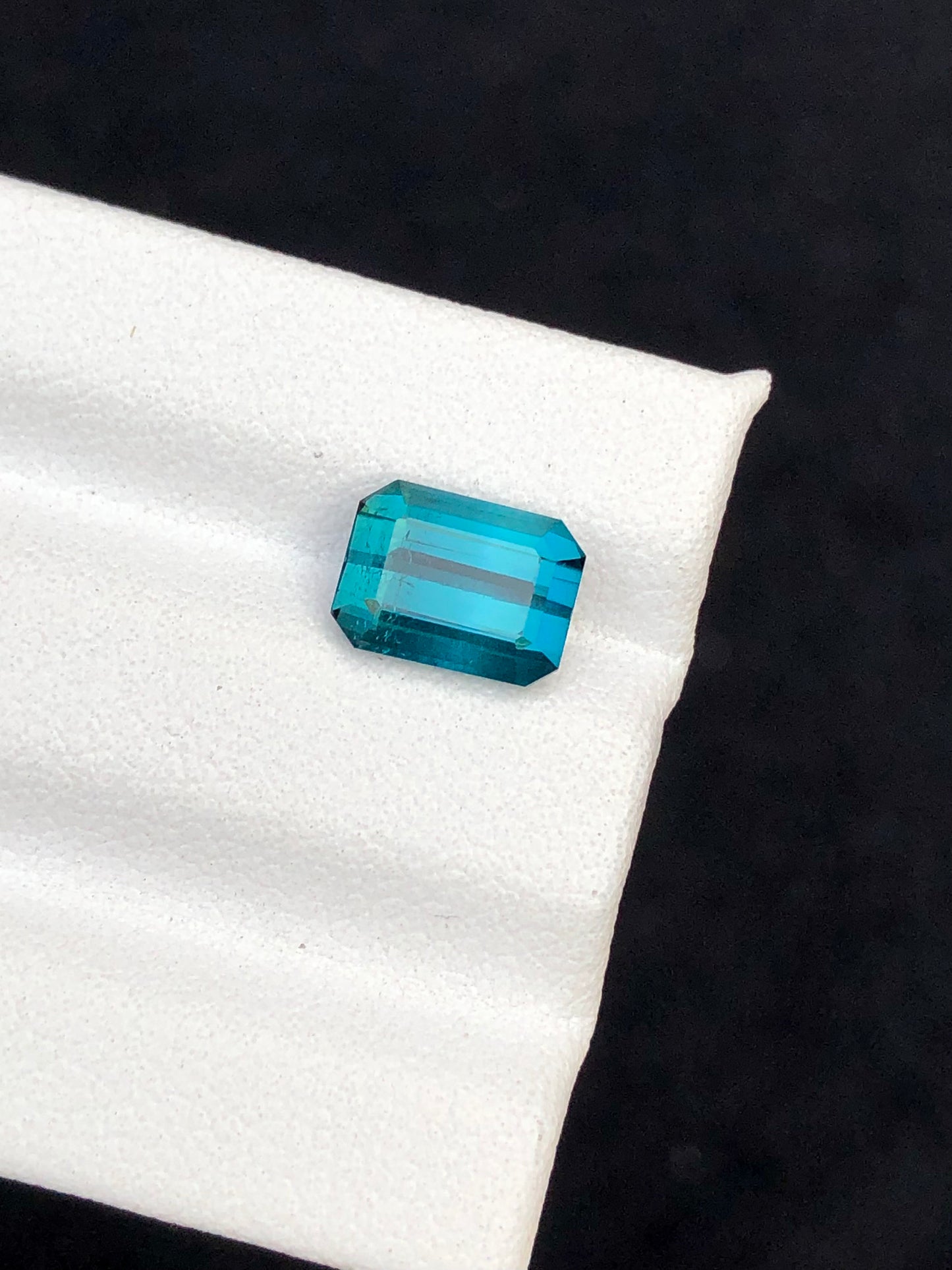 Blue tourmaline 1.85 carat natural origin Afghanistan best colour emerald cut ,gift father,tourmaline necklace, ring