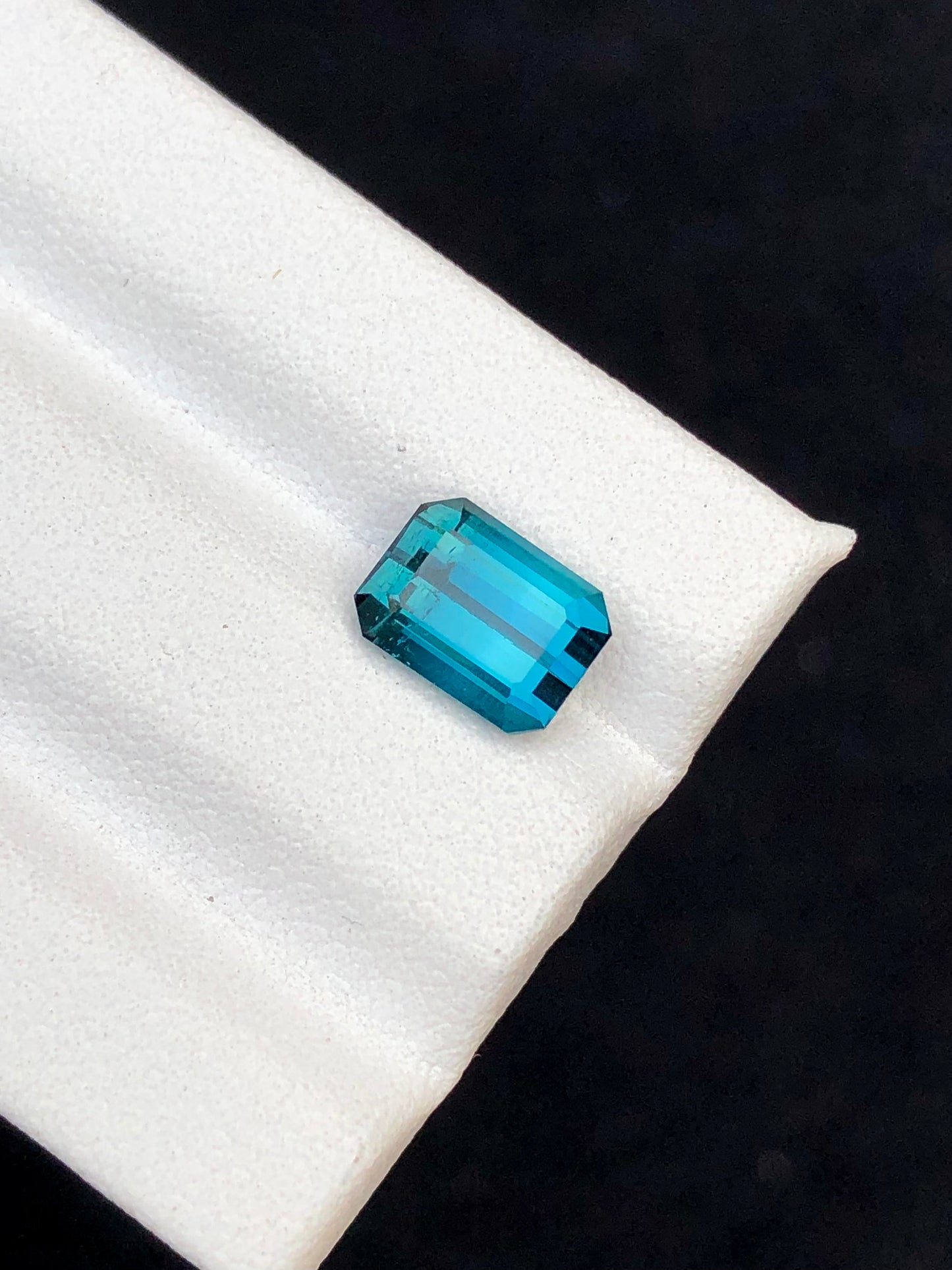 Blue tourmaline 1.85 carat natural origin Afghanistan best colour emerald cut ,gift father,tourmaline necklace, ring