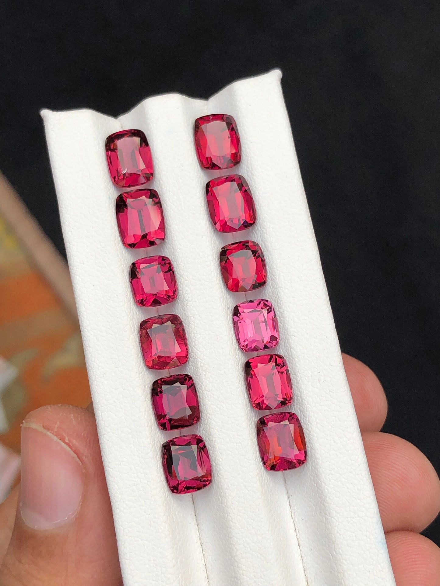 Rhodolite garnet pairs natural 23.70 carats perfect for earrings